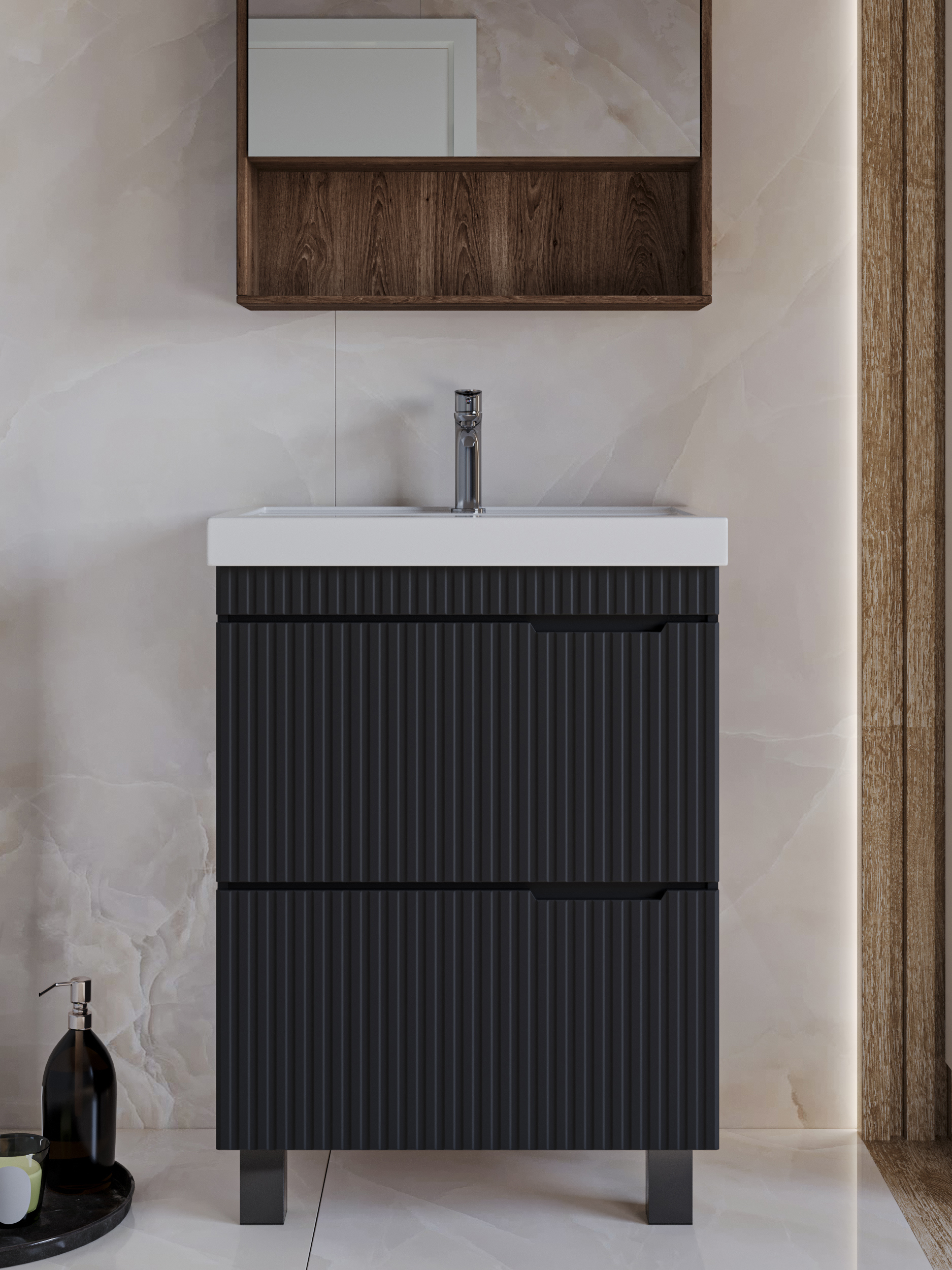 Изображение товара Тумба под раковину Storys Фостер напольная 50 см цвет черный