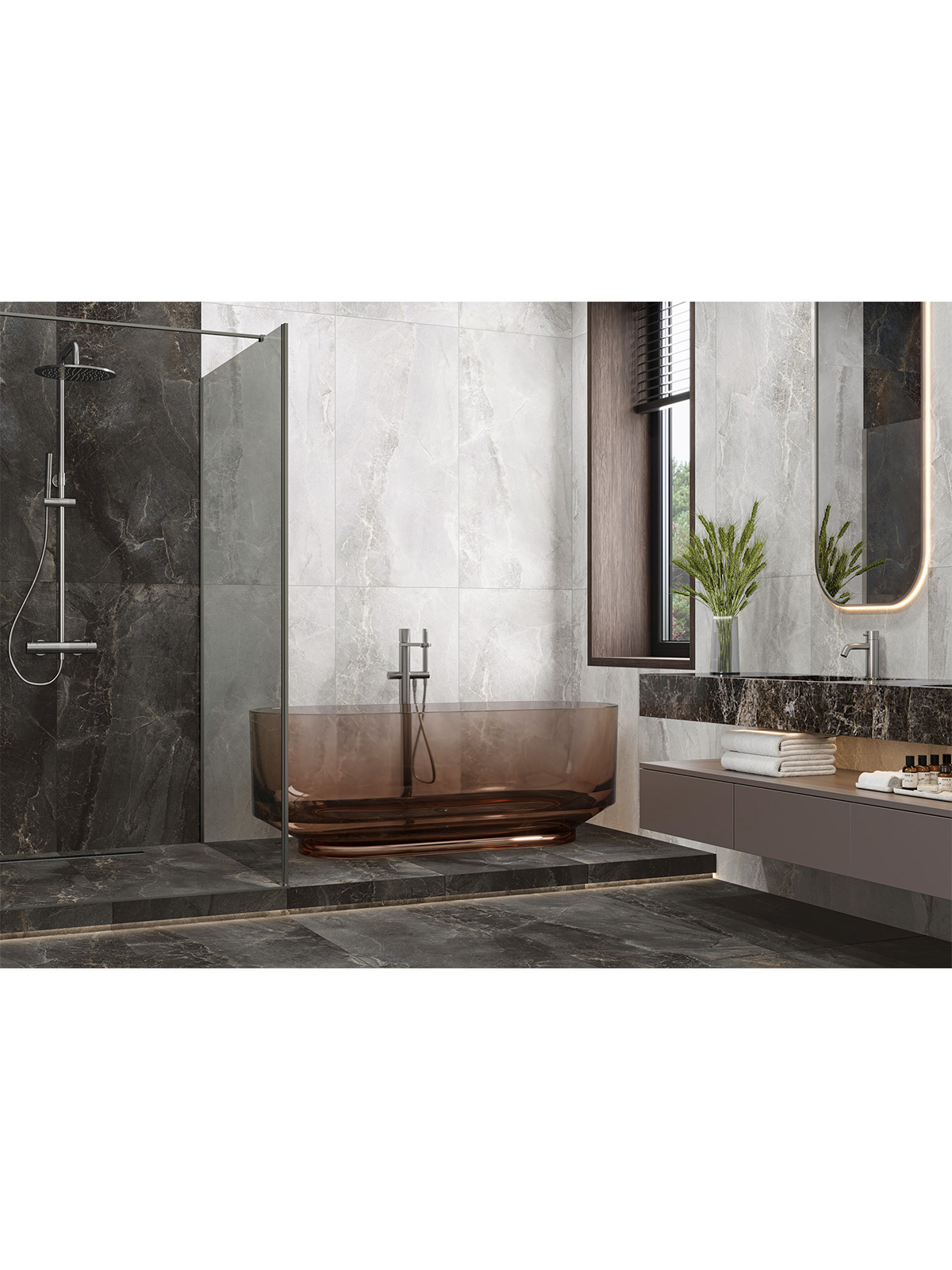 Изображение товара Керамогранит Delacora Infinity D120255L 60x120 см серый для пола и стен