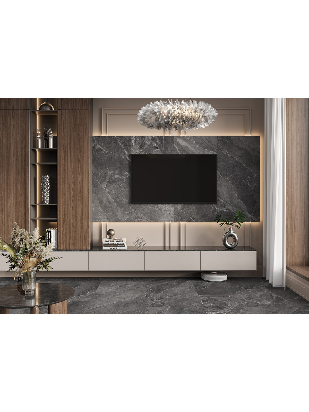 Изображение товара Керамогранит Delacora Karakum D120258L 60x120 см коричневый с эффектом мрамора