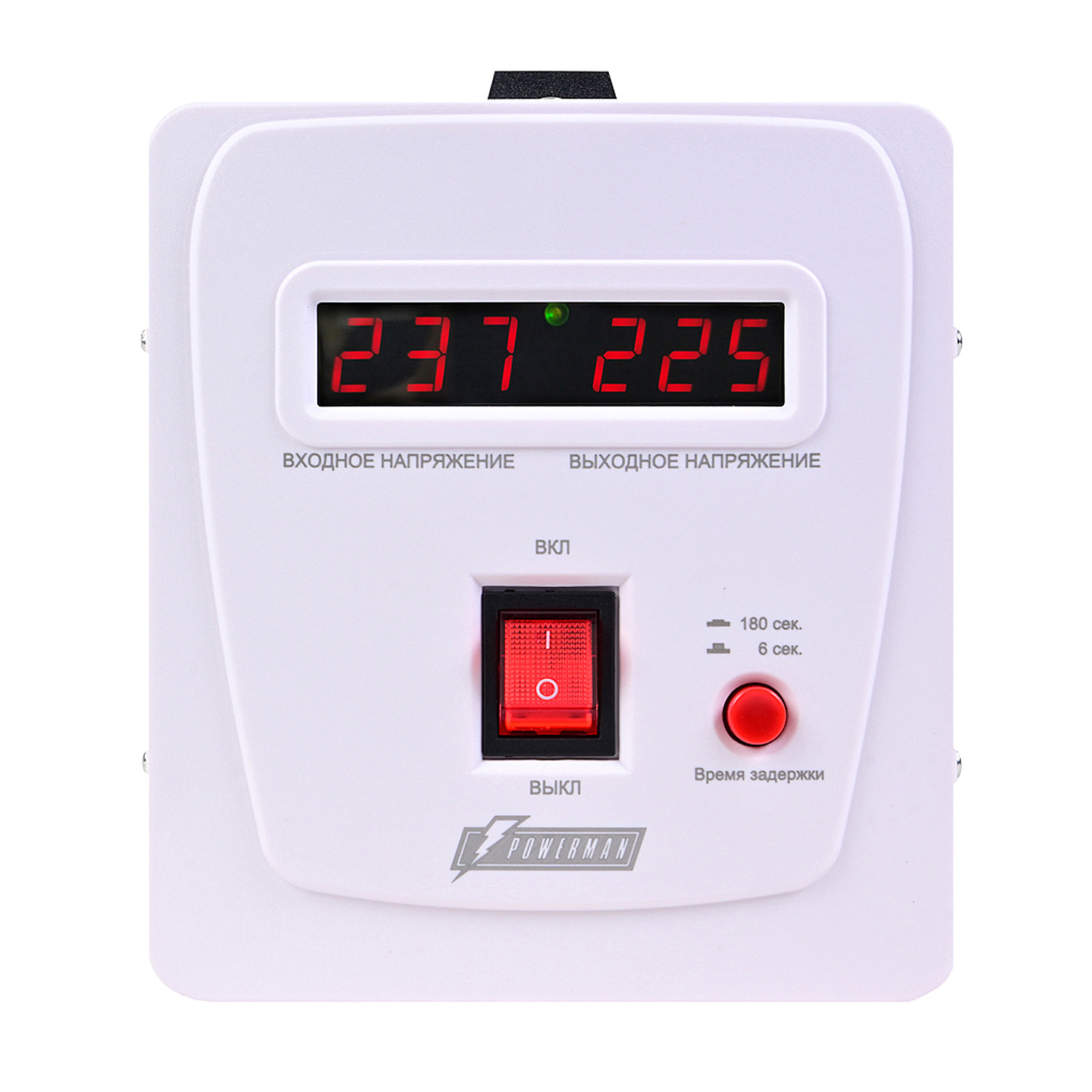 Изображение товара Стабилизатор напряжения Powerman AVS 1500 E однофазный 1500 ВА 130-260В