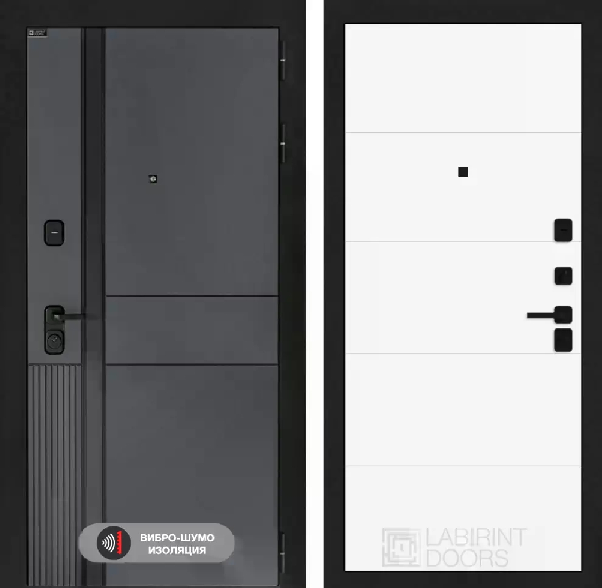 Изображение товара Входная дверь Лабиринт Эволаб П13 правый 205x88см цвет velluto oskuro/белый софт