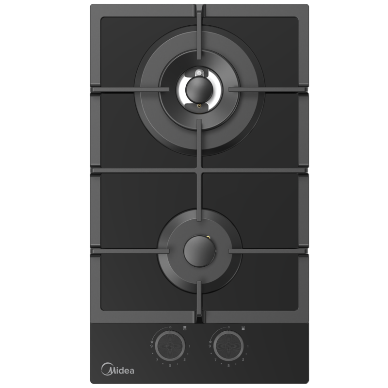 Изображение товара Газовая варочная панель Midea MG3270TGB 30 см 2 конфорки черный цвет