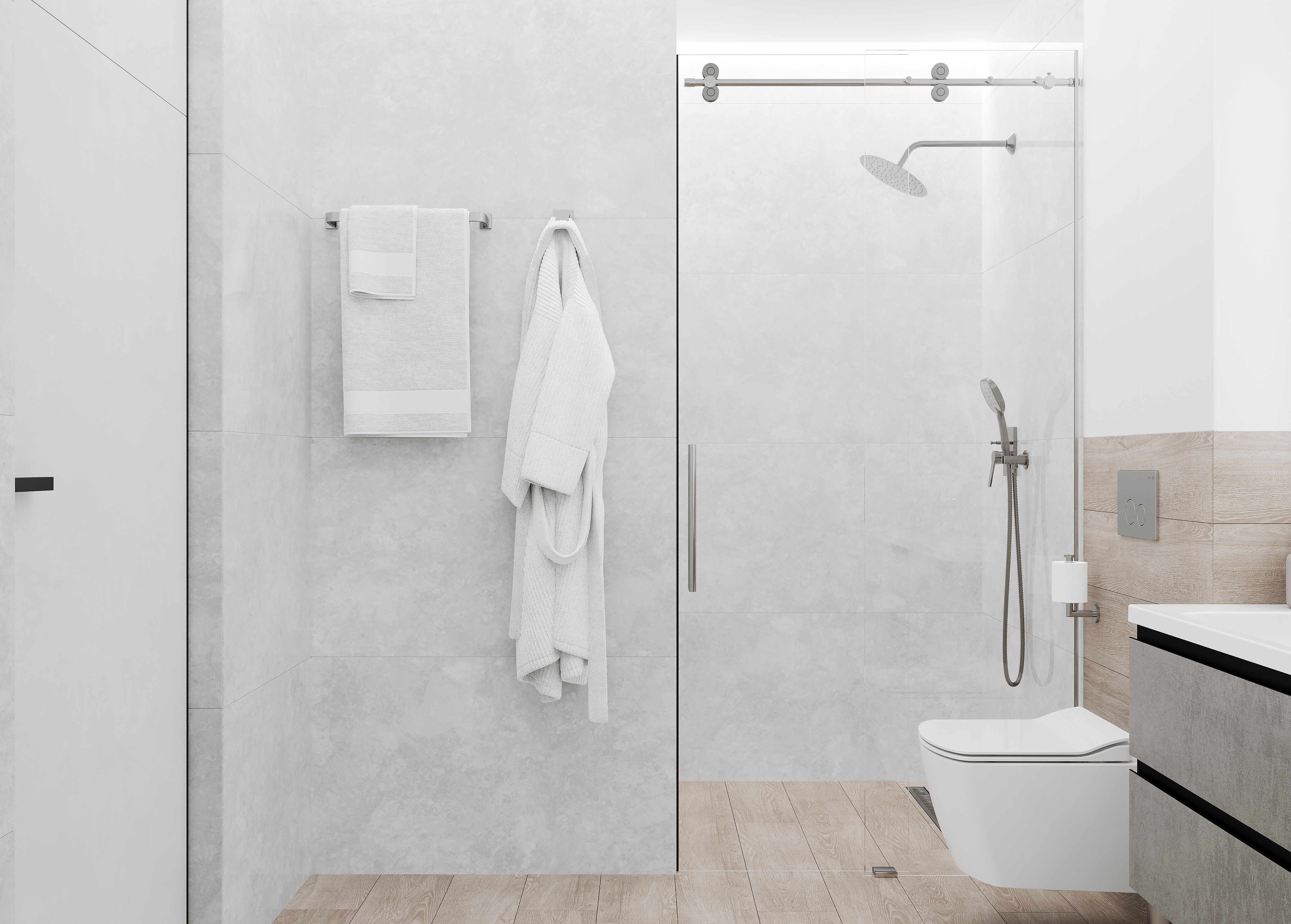 Изображение товара Керамогранит Ceradim Ocean 60x120 см серый эффект мрамор глянцевый