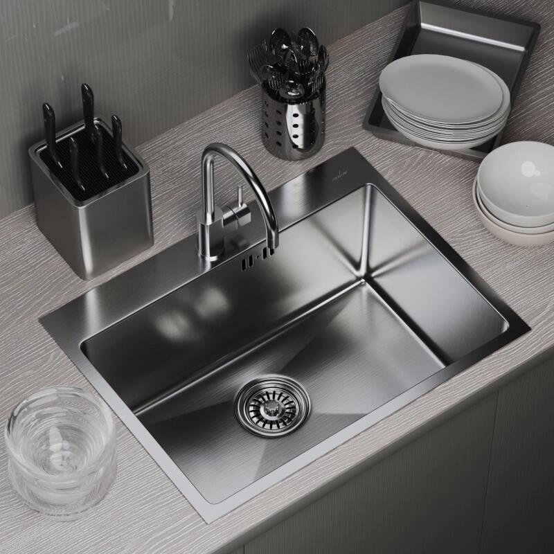 Изображение товара Кухонная мойка из нержавеющей стали TROPFBERG 60х45 с сифоном сатин