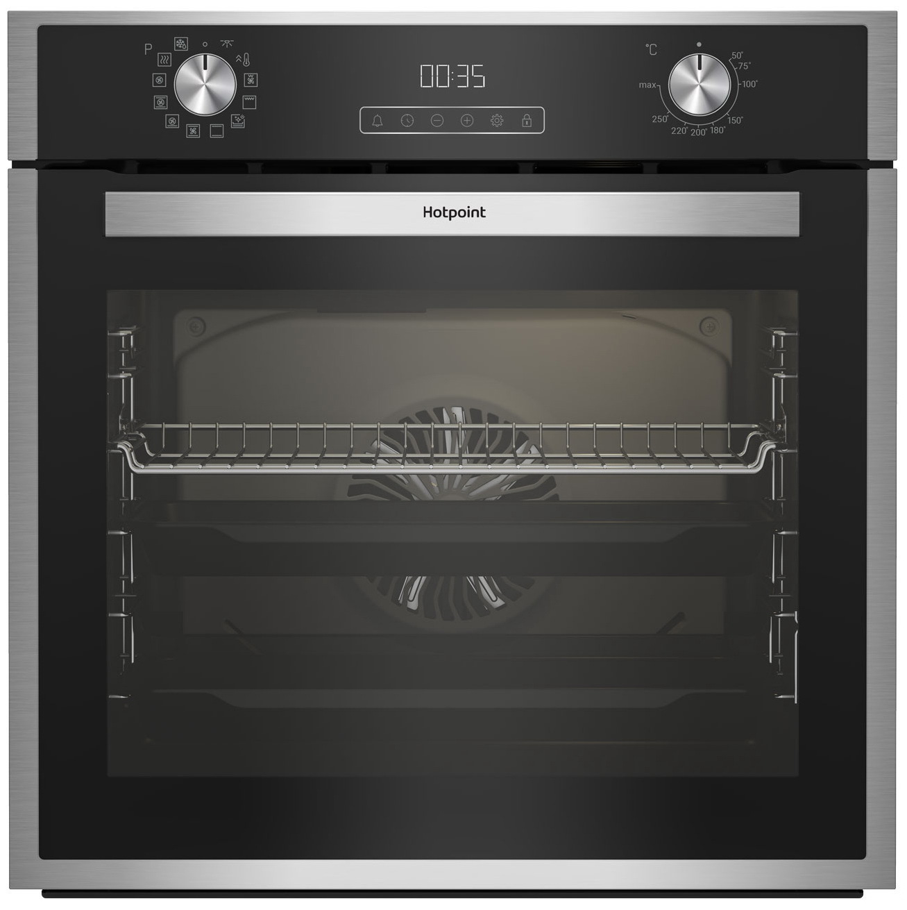 Изображение товара Встраиваемый электрический духовой шкаф Hotpoint HFE9 1234 JC IX 72л сенсорный дисплей Изображение товара Встраиваемый электрический духовой шкаф Hotpoint HFE9 1234 JC IX 72л сенсорный дисплей