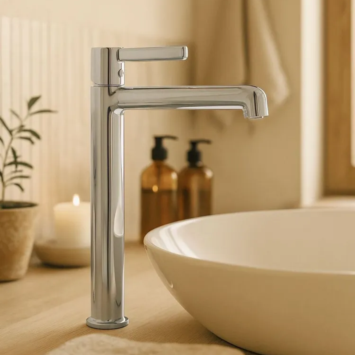 Изображение товара Смеситель для раковины Voda Column CLM25 однорычажный высокий цвет хром