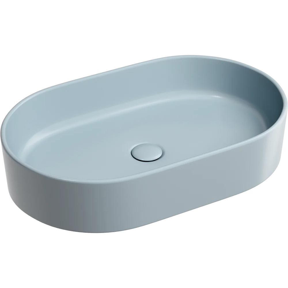 Изображение товара Раковина накладная Ceramica Nova Element CN6048MHL голубая матовая 60.8x38.5 см