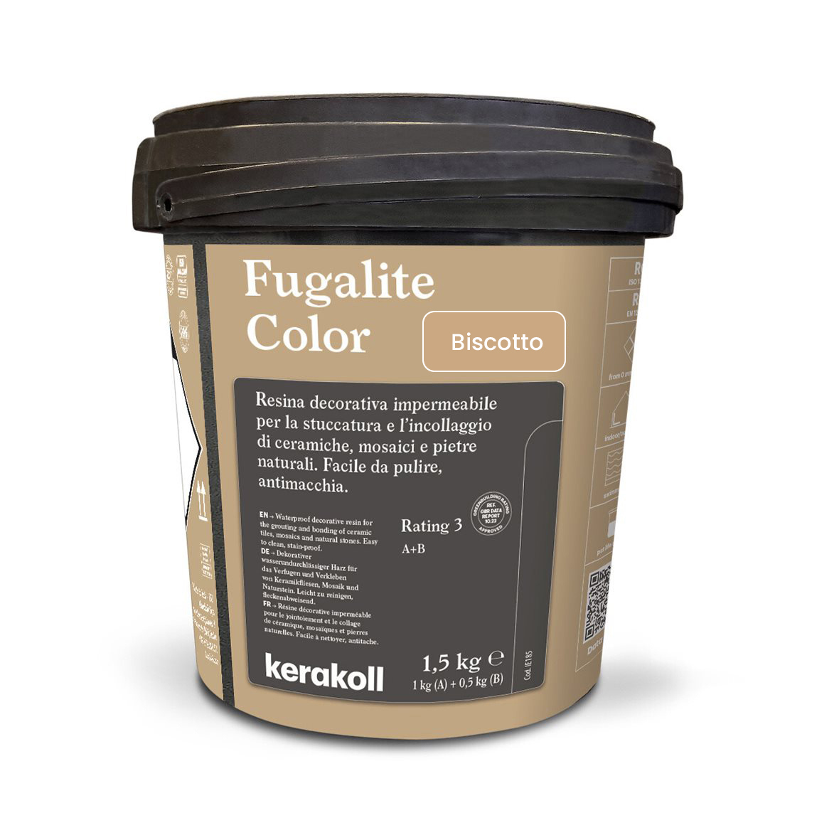 Изображение товара Эпоксидная затирка Fugalite Color Biscotto 1.5 кг водонепроницаемая для керамической плитки