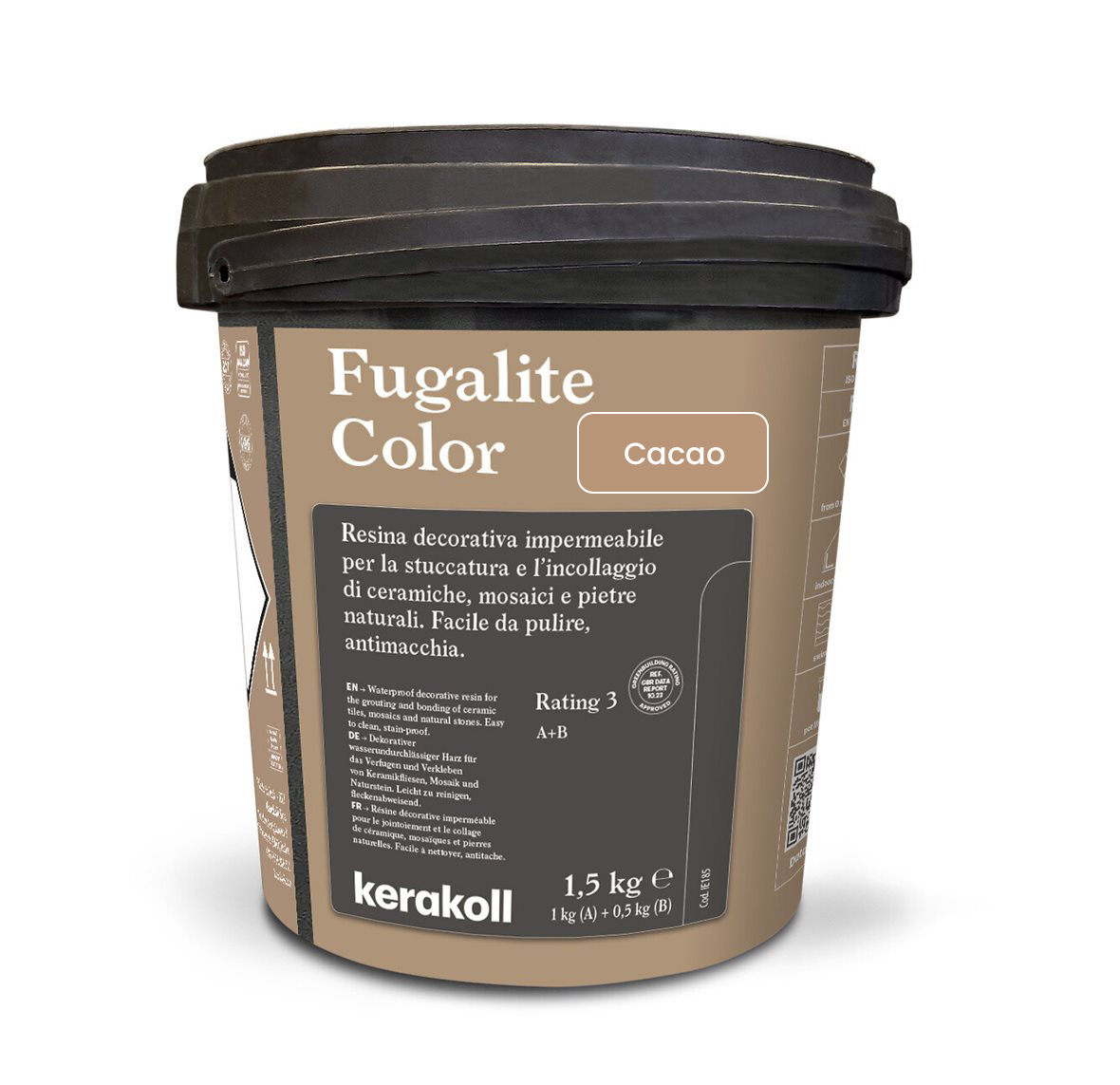 Изображение товара Эпоксидная затирка Fugalite Color Cacao 1.5 кг водонепроницаемая и стойкая