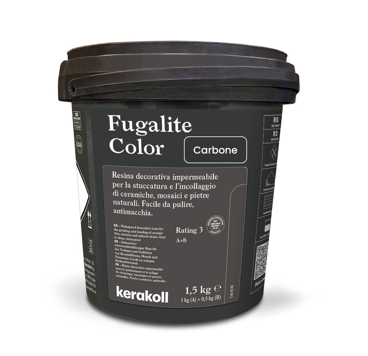 Изображение товара Эпоксидная затирка Fugalite Color Carbone 1.5 кг для влажных помещений