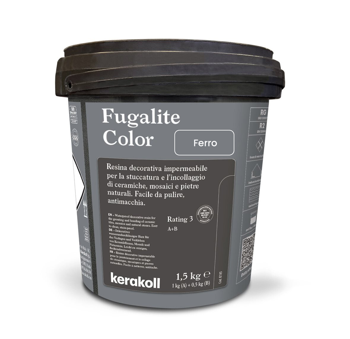 Изображение товара Эпоксидная затирка Fugalite Color Ferro 1.5 кг водонепроницаемая для влажных помещений