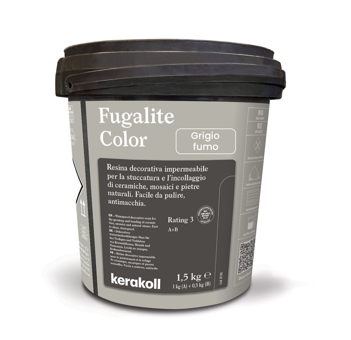 Изображение товара Эпоксидная затирка Fugalite Color Grigio Fumo 1.5 кг - водонепроницаемая для влажных помещений