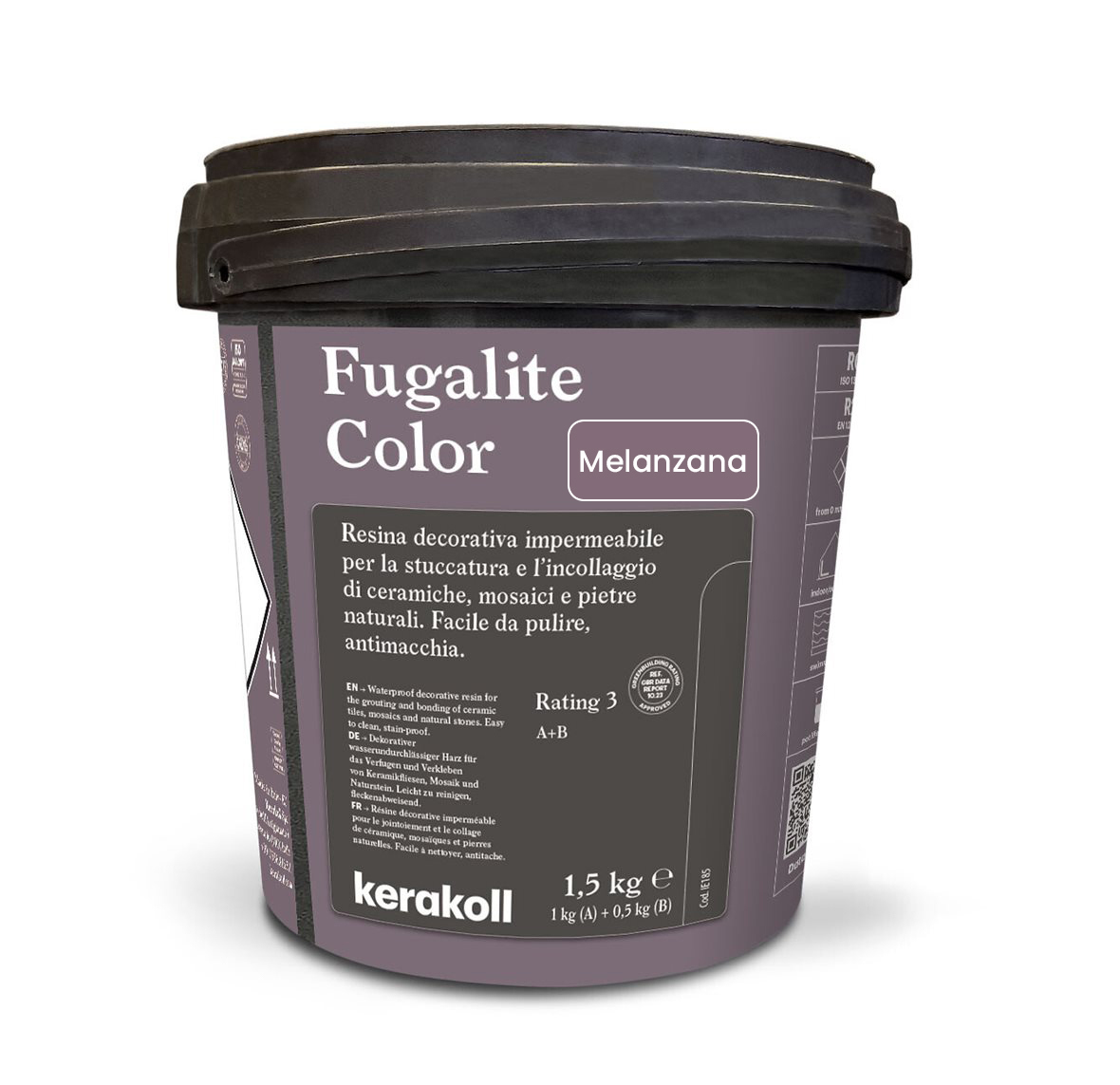 Изображение товара Эпоксидная затирка Fugalite Color Melanzana 1.5 кг водонепроницаемая, стойкая к пятнам