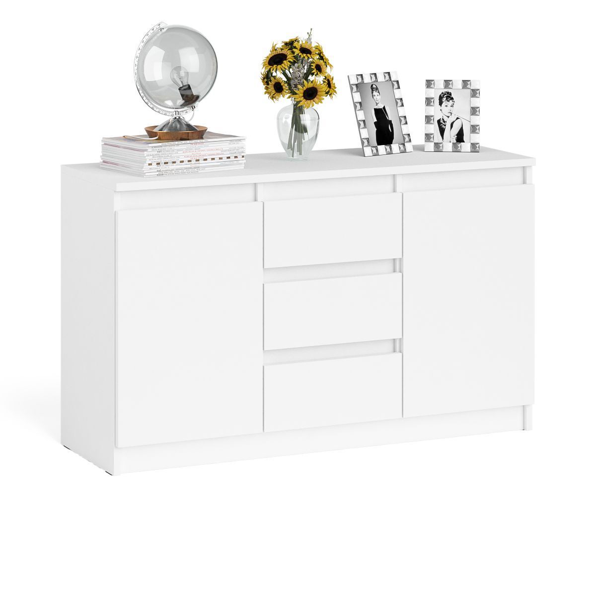 Изображение товара Комод СВК Мори МК1200.3 3 ящика 120х41х73 см ЛДСП цвет белый