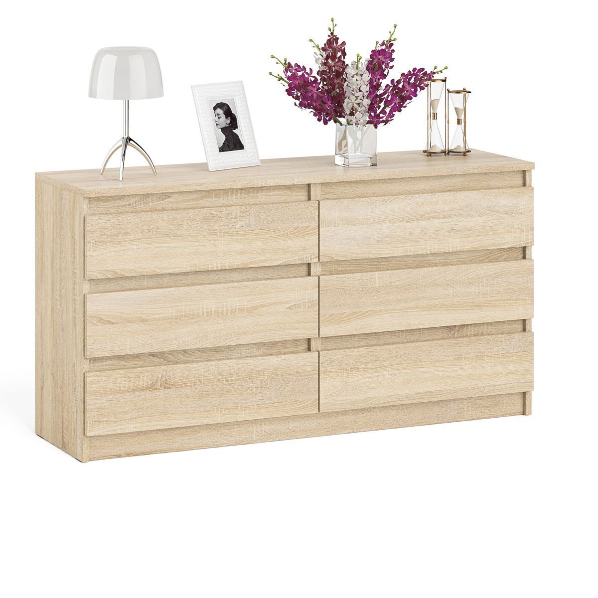 Изображение товара Комод СВК Мори МК1380 6 ящиков дуб сонома минимализм Россия