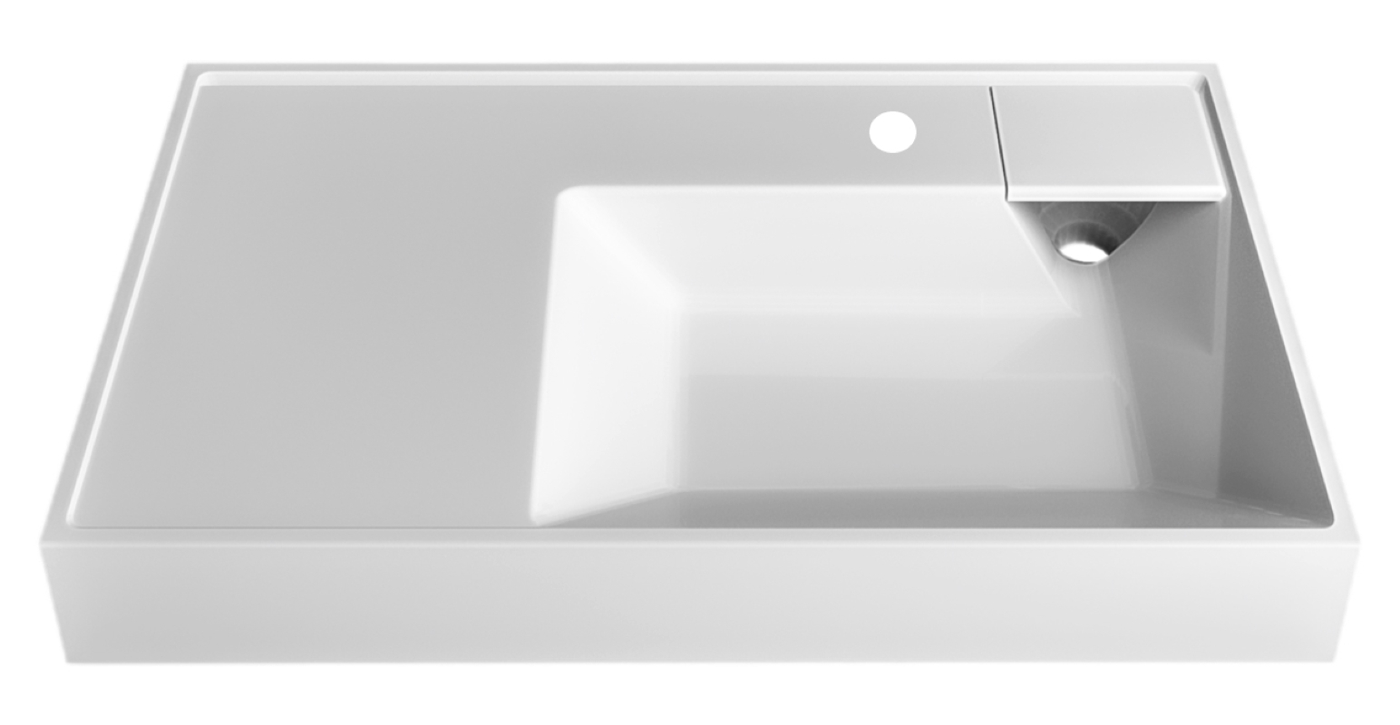 Изображение товара Раковина на стиральную машину Madera Vega 80 белая прямоугольная