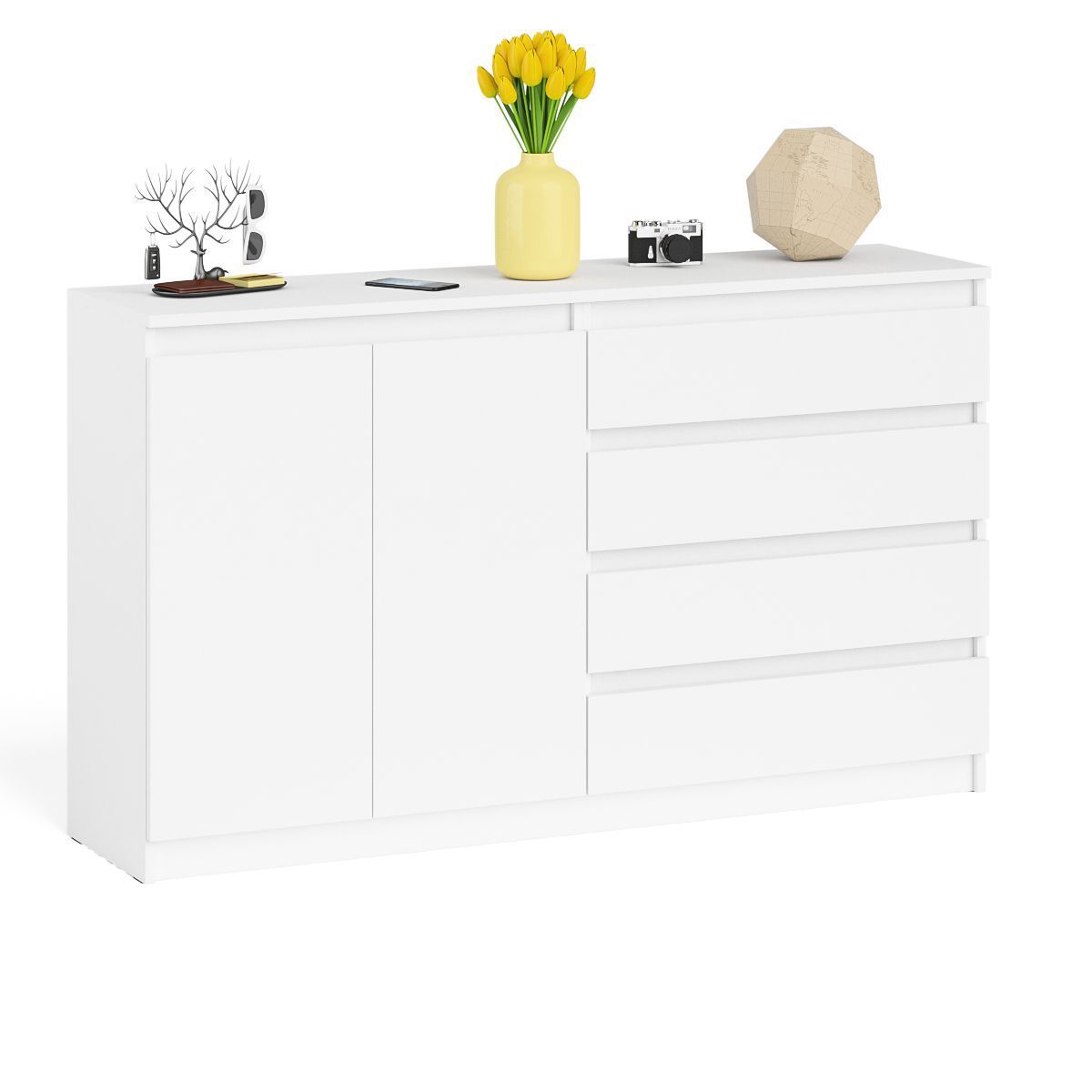 Изображение товара Комод СВК Мори МК1600.1 4 ящика белый современный мебель для дома и офиса