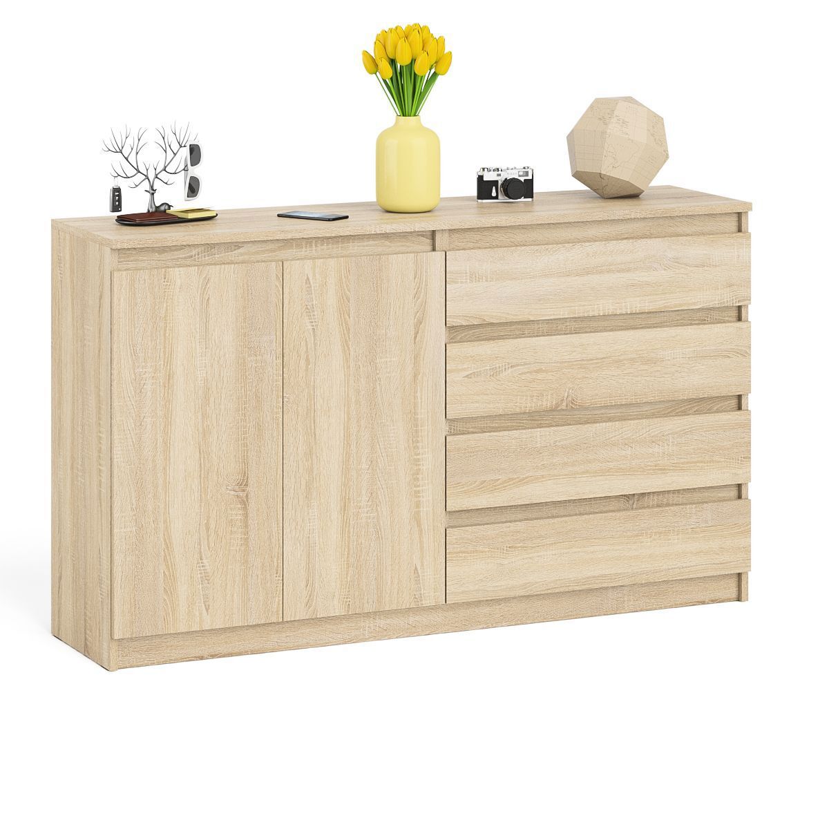 Изображение товара Комод СВК Мори МК1600.1 4 ящика Дуб сонома ЛДСП современный стиль