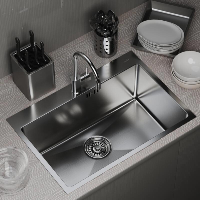 Изображение товара Кухонная мойка из нержавеющей стали TROPFBERG 65х45 с сифоном сатин