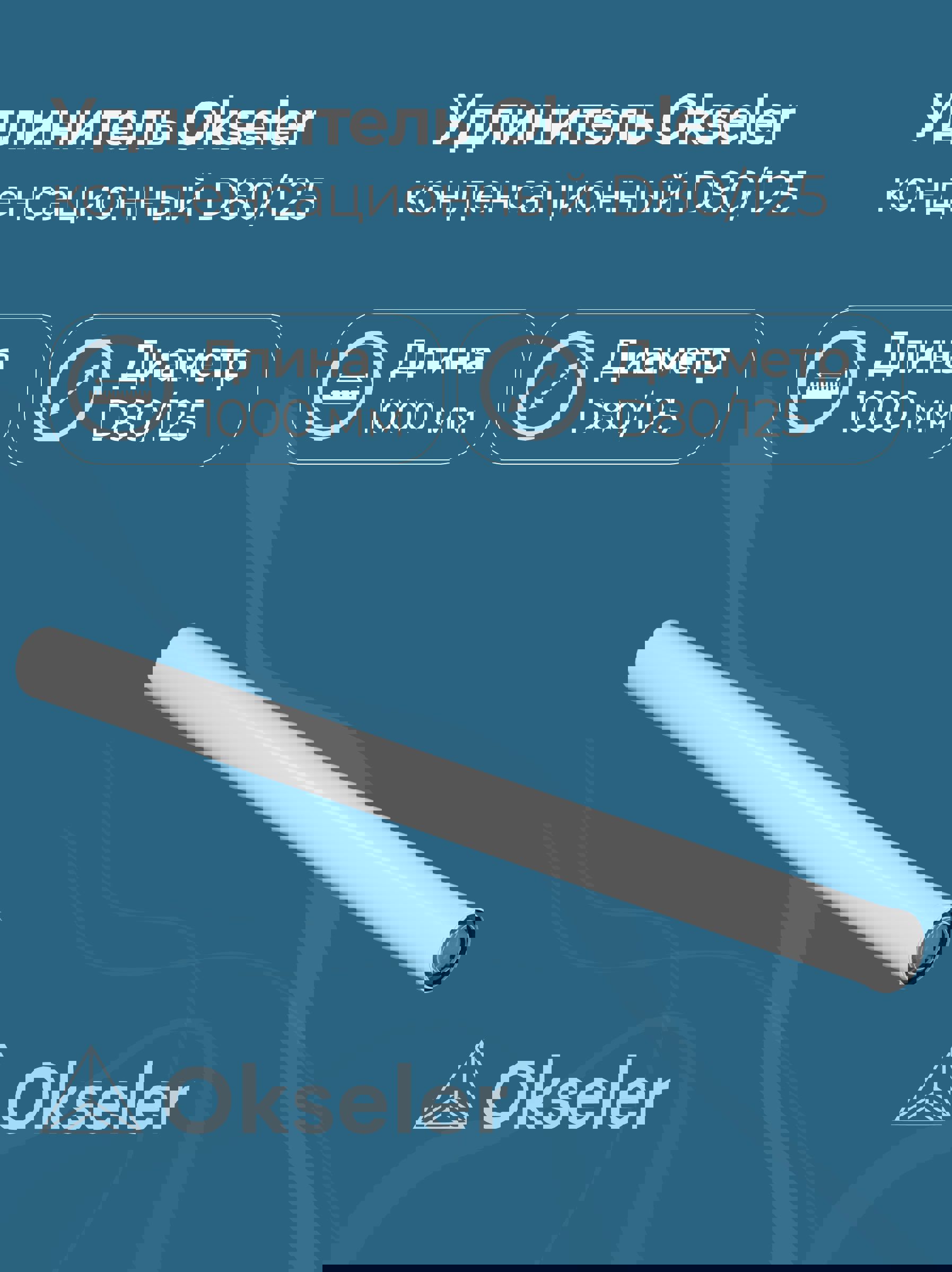 Изображение товара Комплект дымохода коаксильный Okseler D125 144x144 мм оцинкованная сталь oks00135