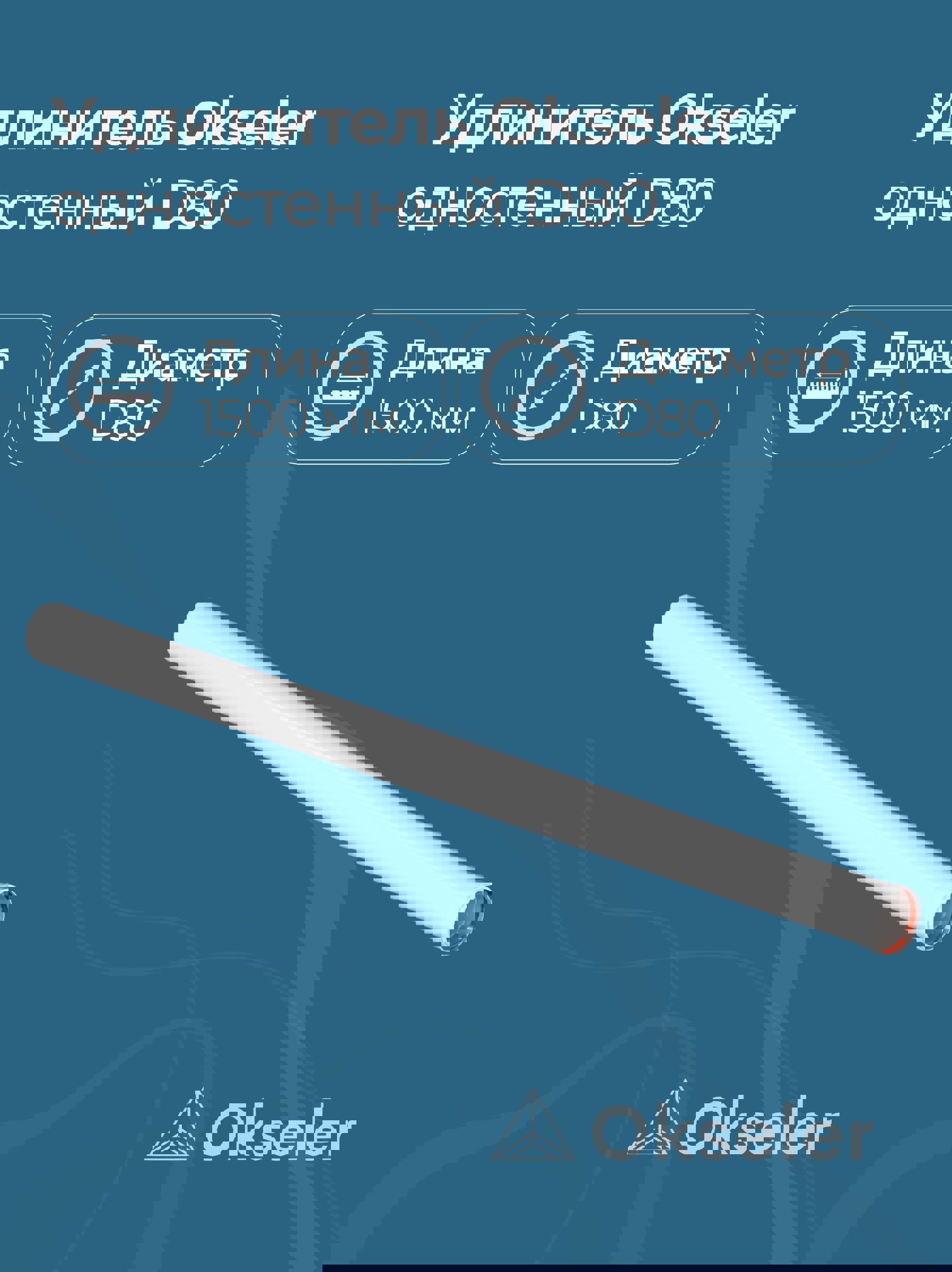 Изображение товара Комплект дымохода коаксильный Okseler D80 90x90 мм алюминий оцинкованная сталь Россия