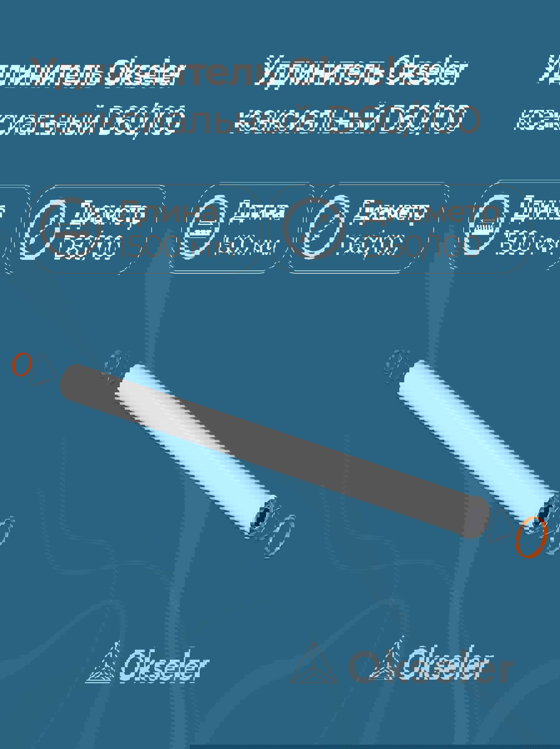 Изображение товара Комплект дымохода коаксильный Okseler D100 108x108 мм оцинкована сталь Россия