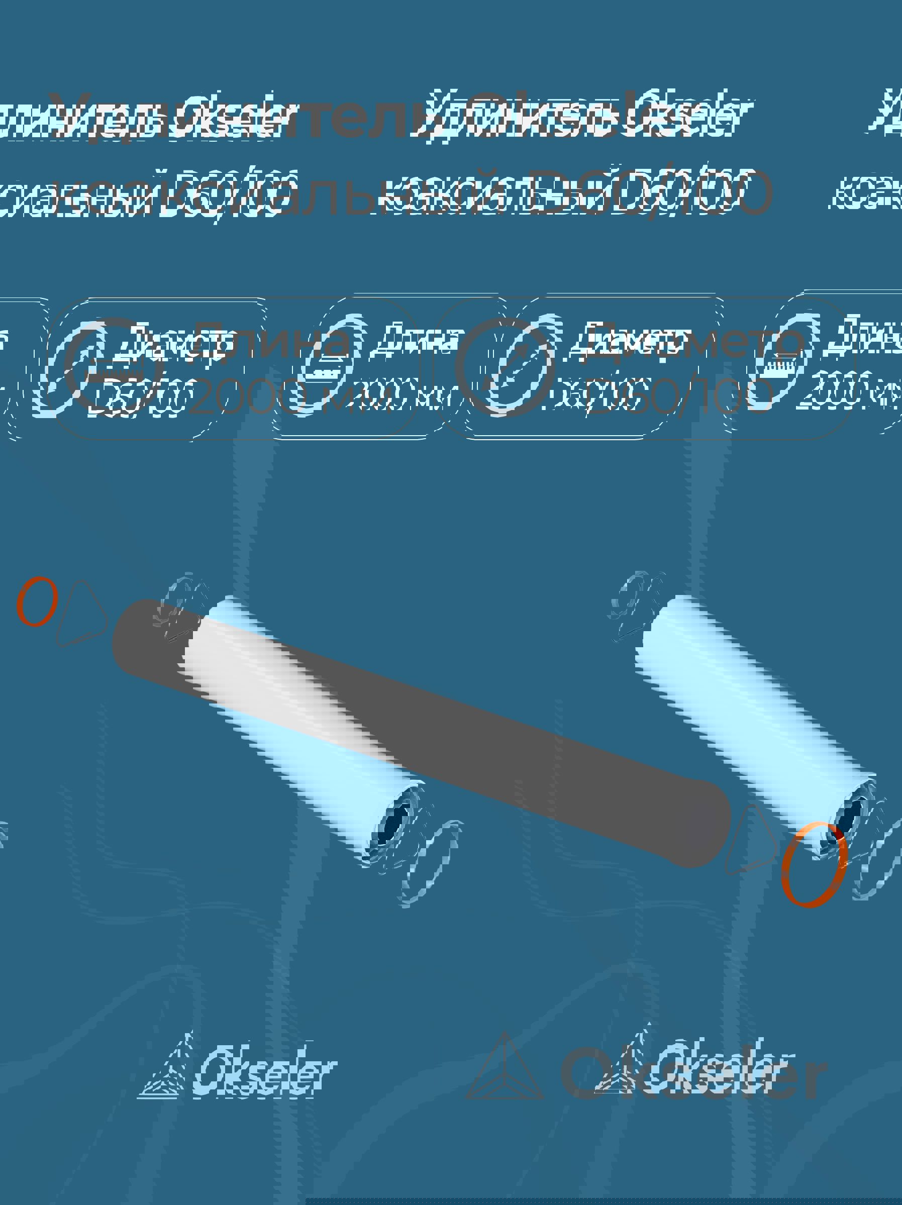 Изображение товара Комплект дымохода коаксильный Okseler D100 108x108 мм