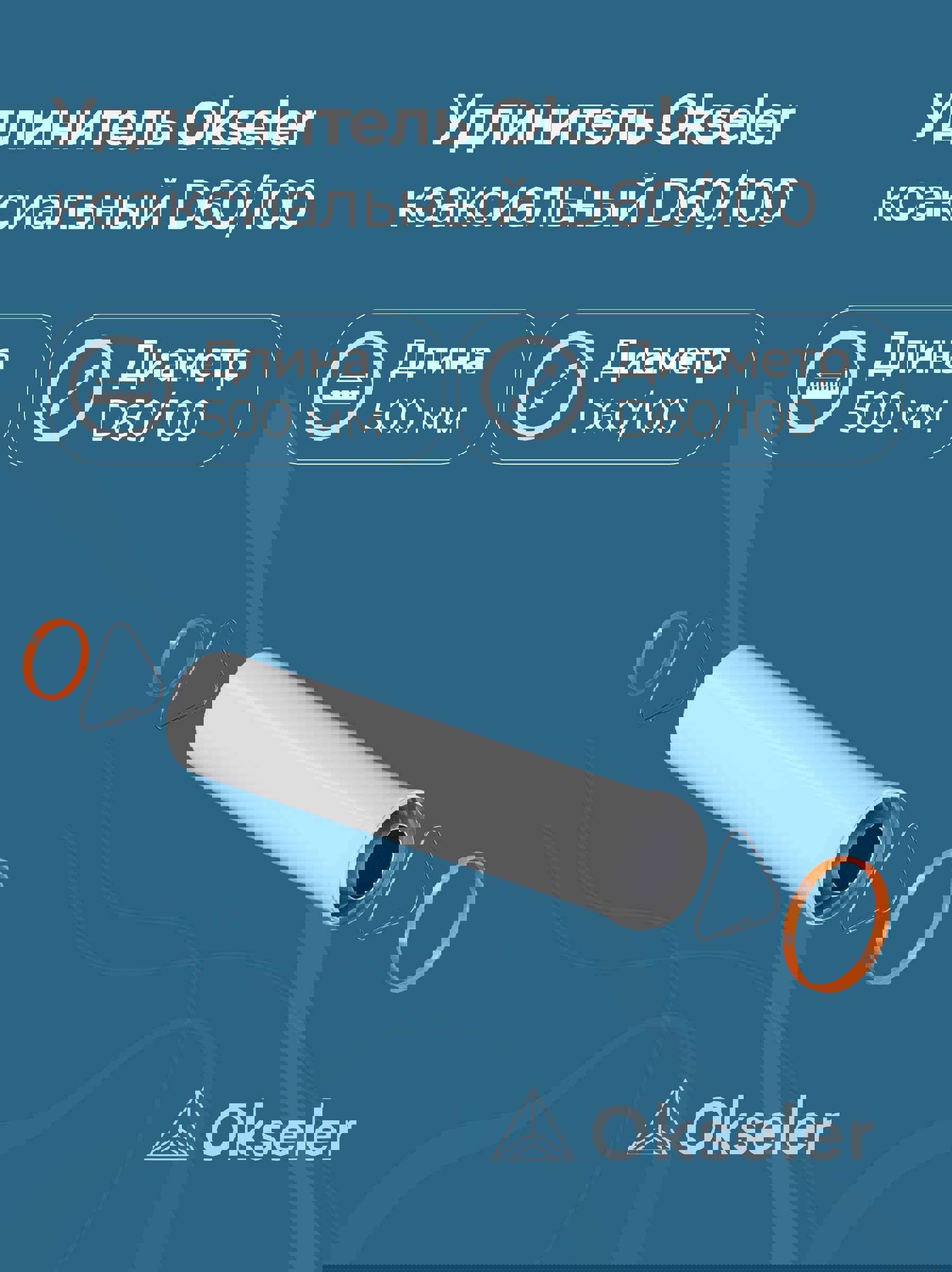 Изображение товара Комплект коаксильного дымохода Okseler D100 108x108 мм