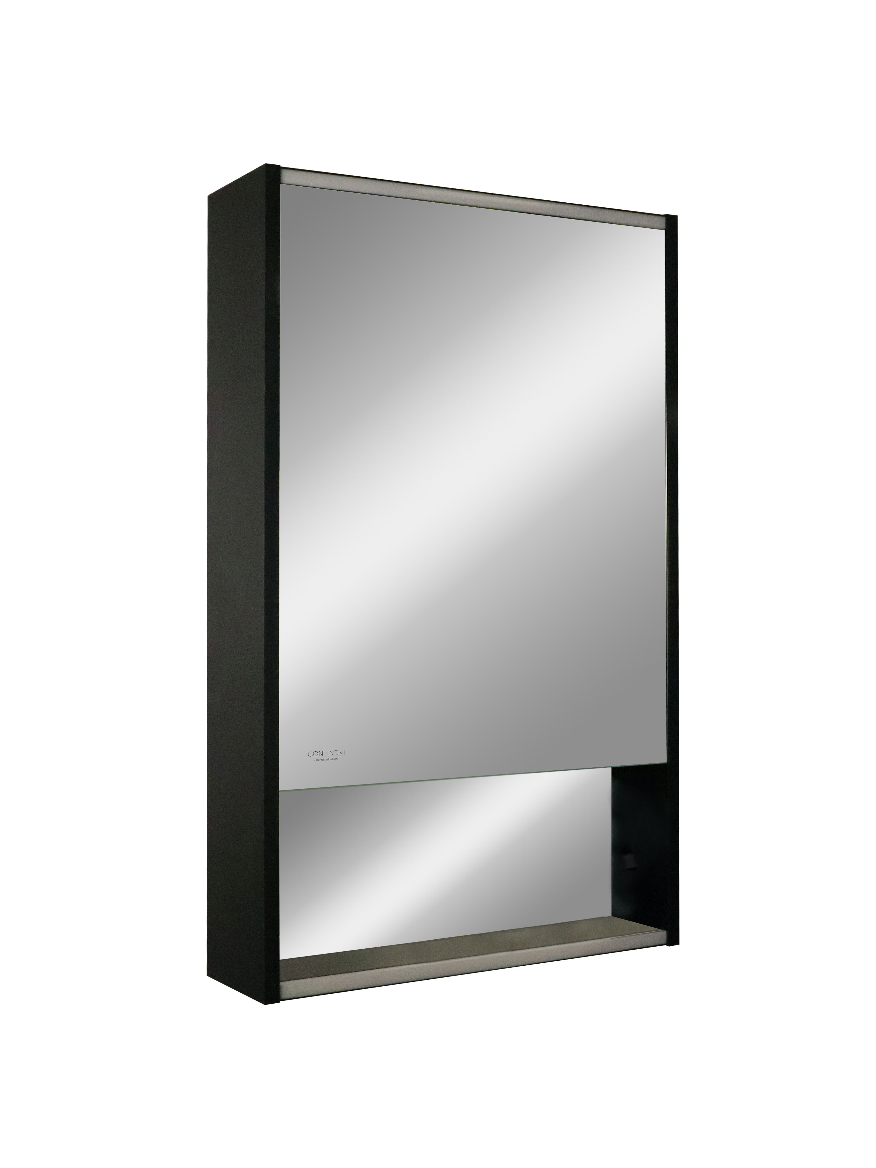 Изображение товара Подвесной шкаф с зеркалом и LED-подсветкой 50х80 см черный