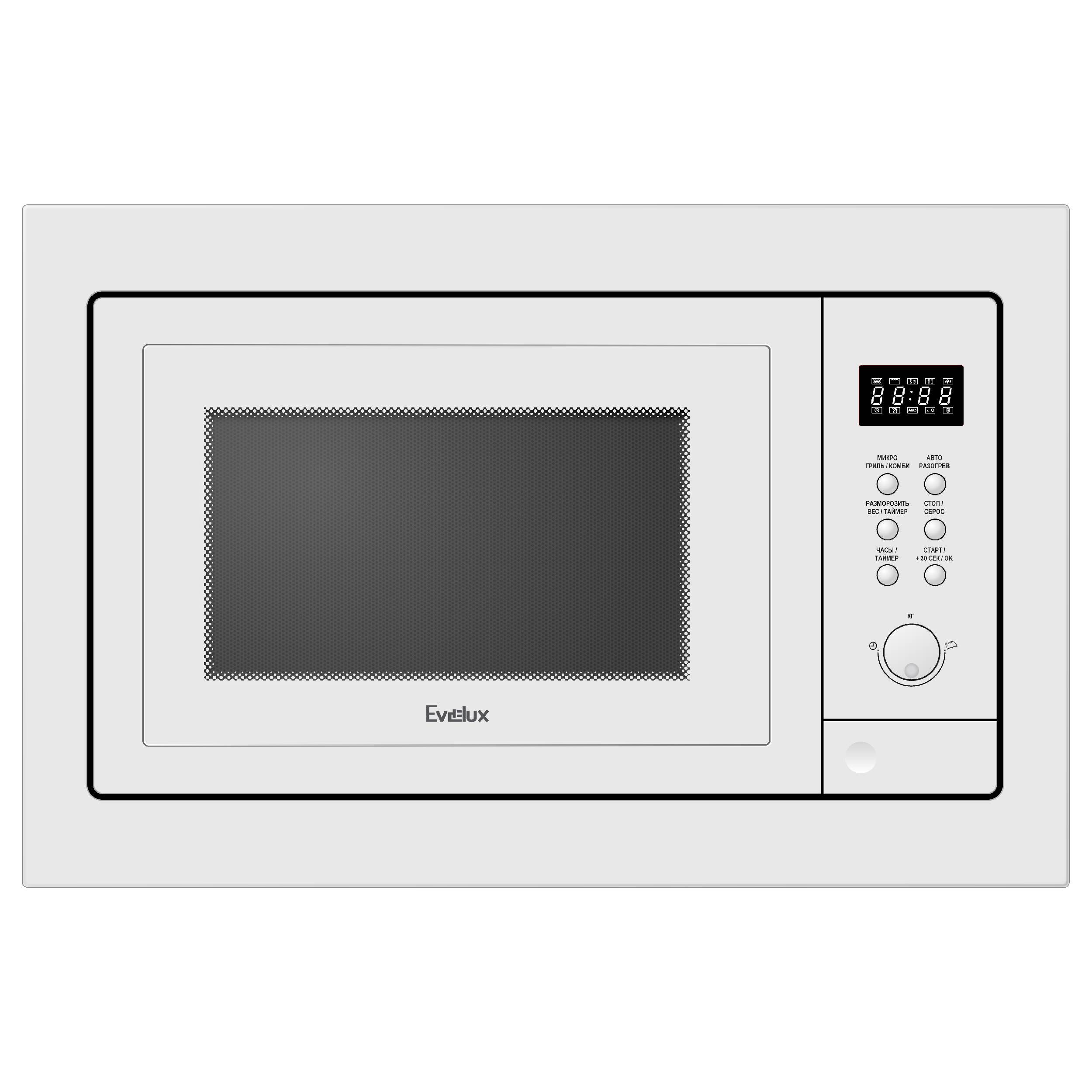 Изображение товара Встраиваемая микроволновая печь Evelux Mw 25 w 25 л 59.5x46x40 см цвет белый