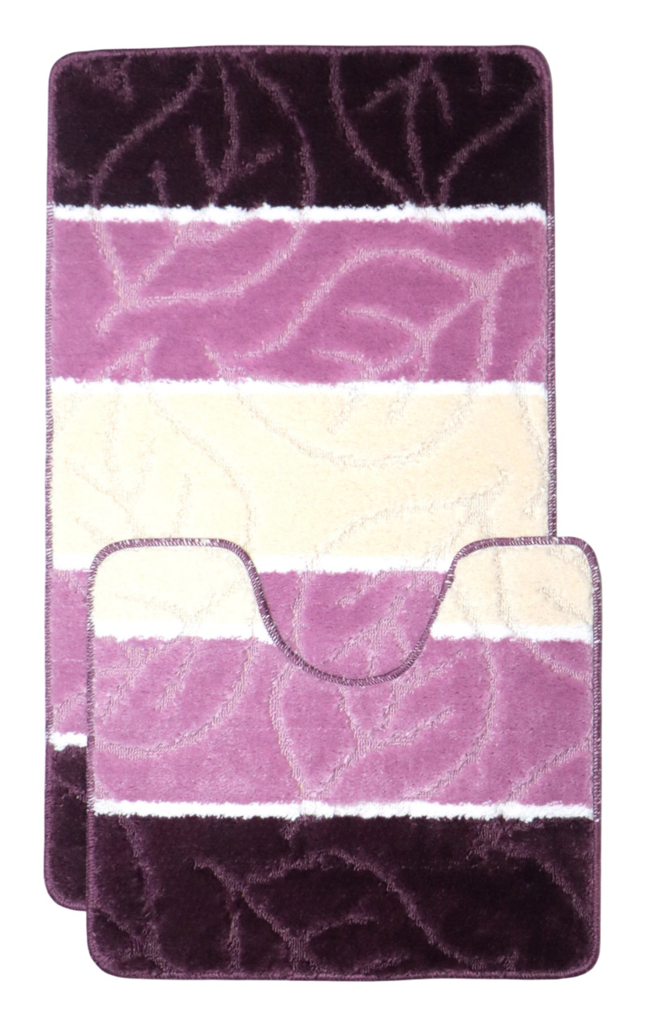 Изображение товара Коврик для ванной комнаты и туалета VONALDI 0151/11066 100x60/50x60 цвет фиолетовый