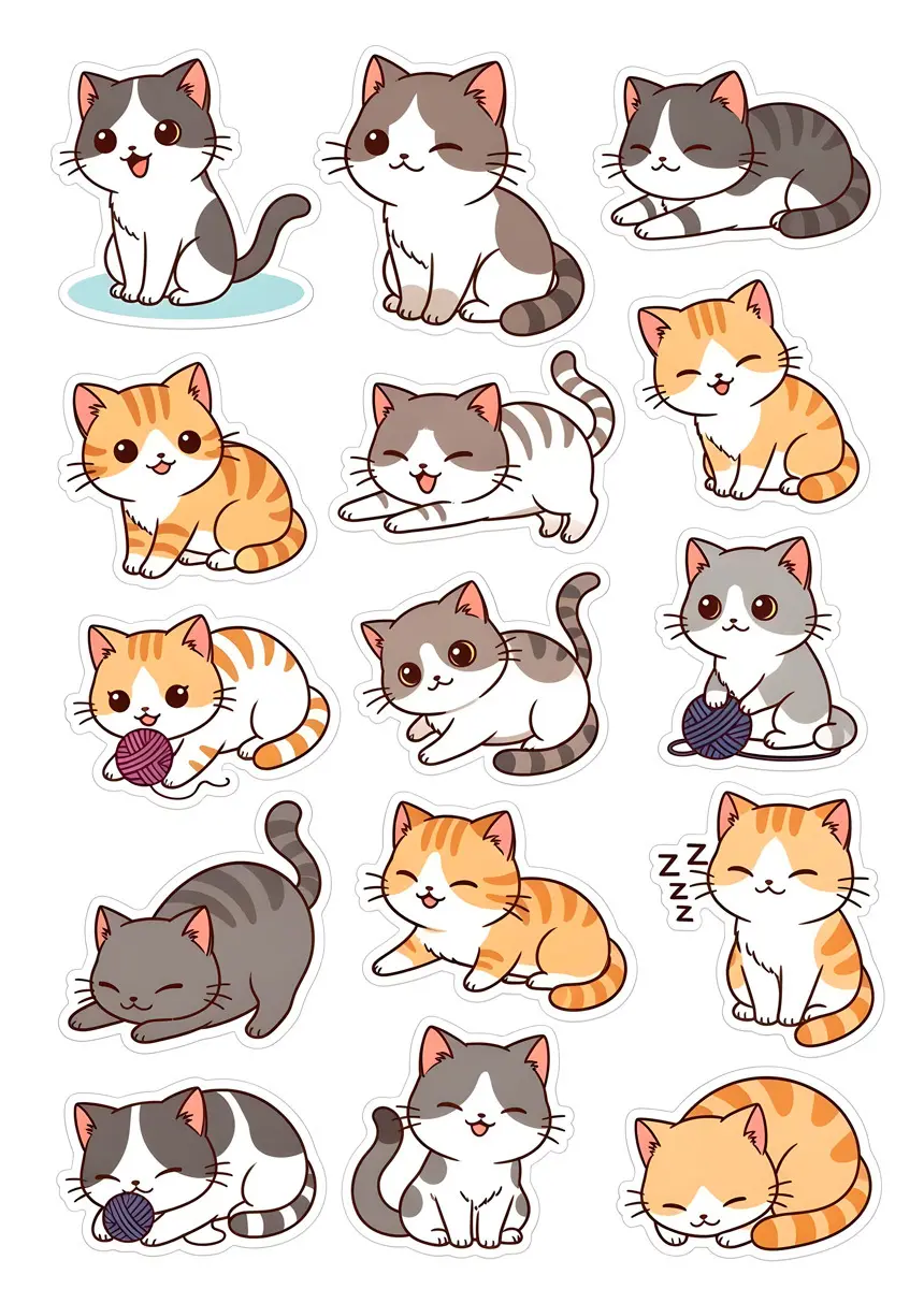 Наклейка Симфония Котики 30x20 см