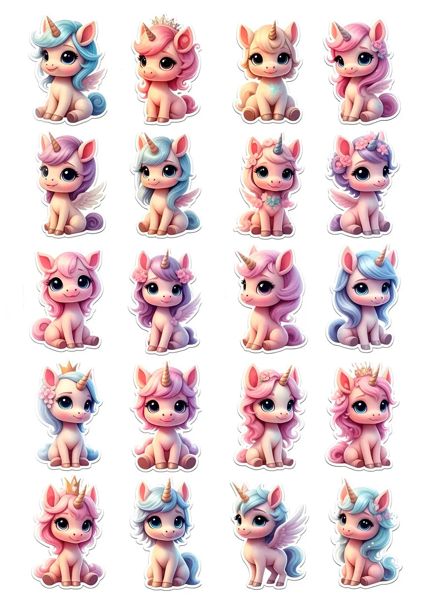 Наклейка Симфония Единорожки 30x20 см