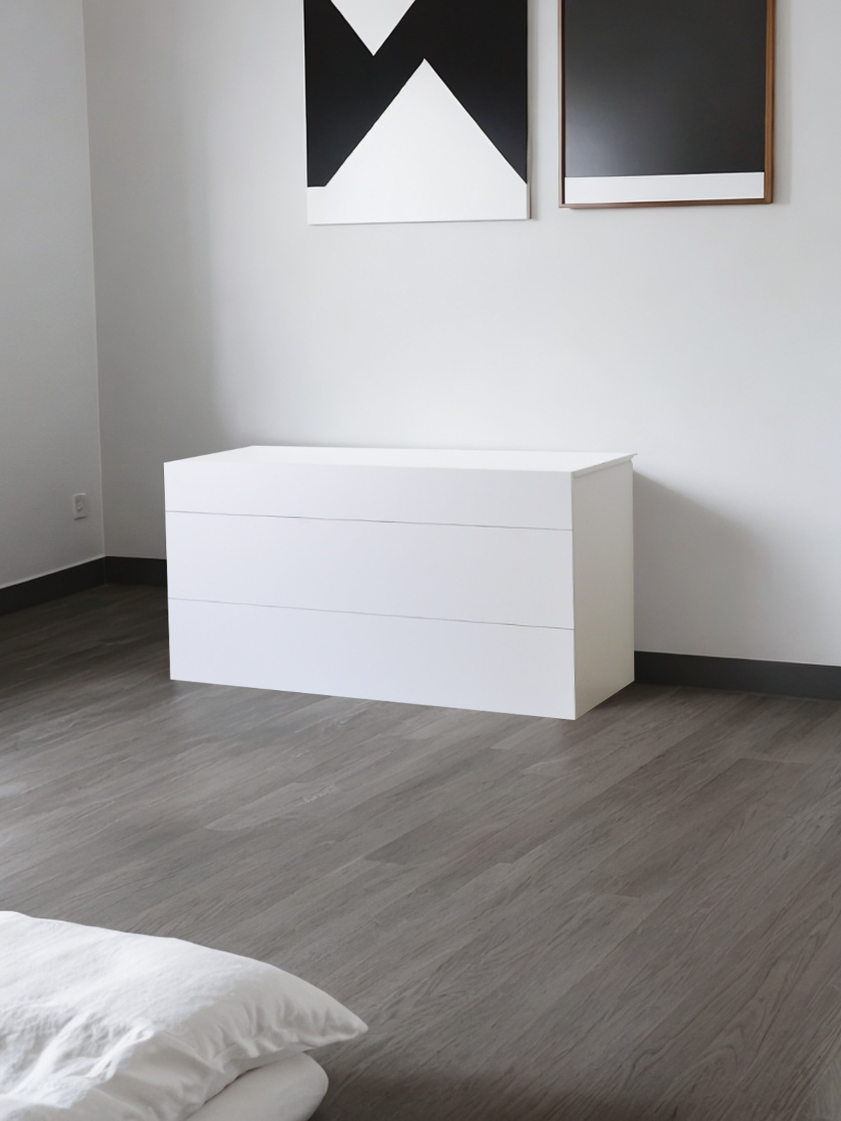 Изображение товара Комод Dipriz Оланд 3 ящика 130x35x70 см ЛДСП цвет белый