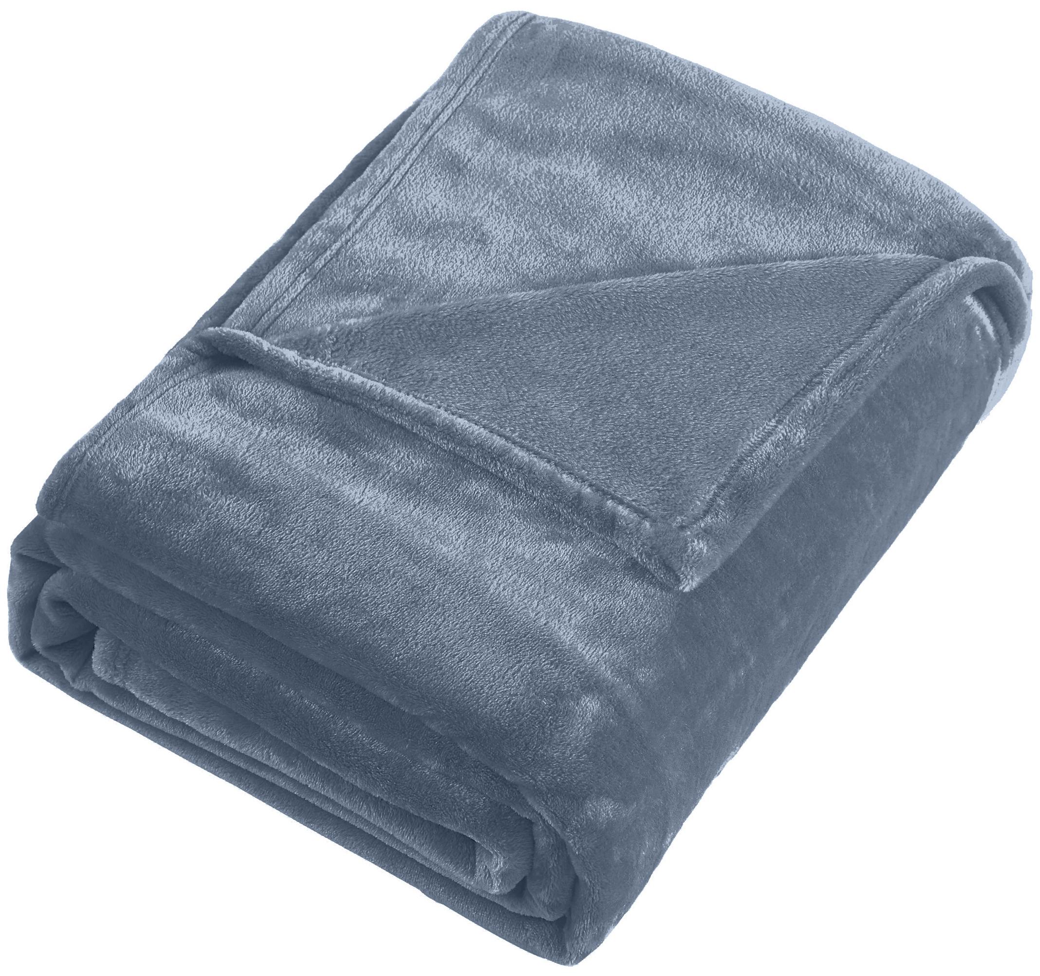 Изображение товара Плед KREAFORTA Flandria 200x220 см фланель синий Евро стиль