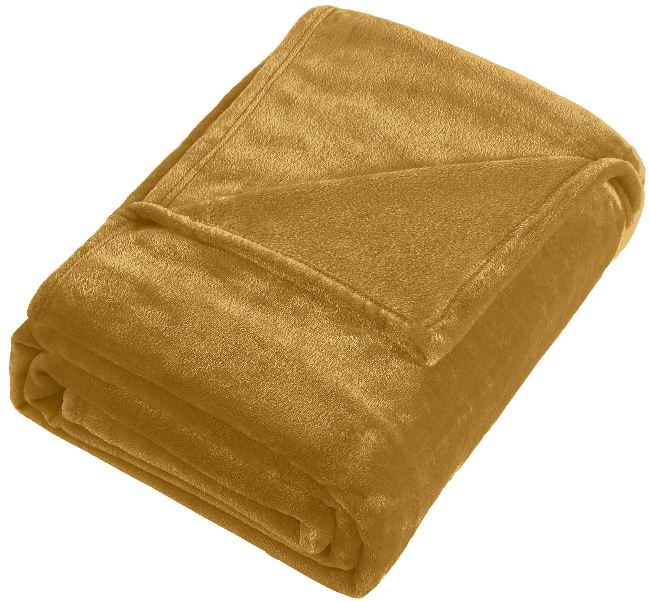 Изображение товара Плед KREAFORTA Flandria 200x220 см фланель цвет горчица