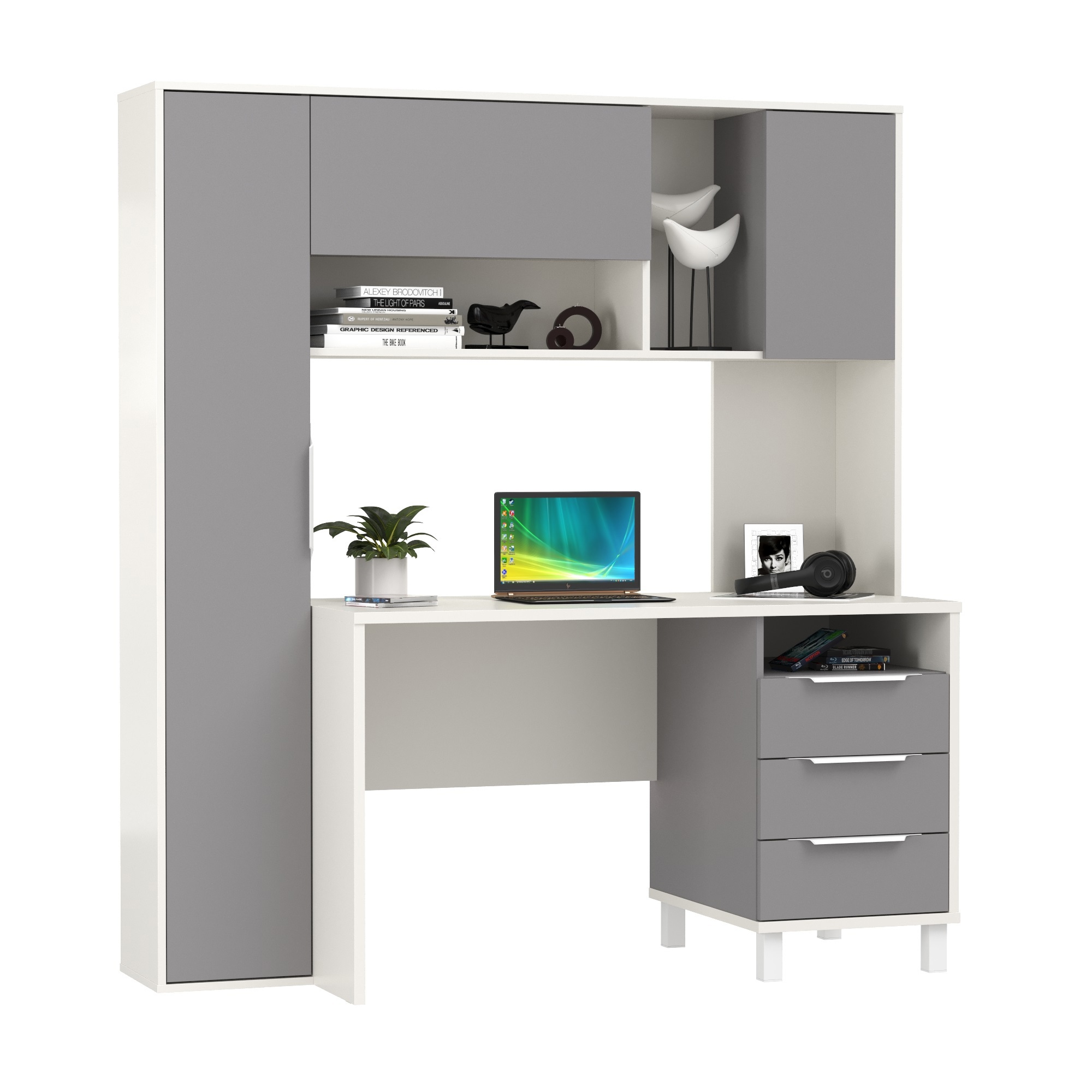 Изображение товара Стол рабочий Mobi Комфорт 162x180 см с надстройкой и ящиками