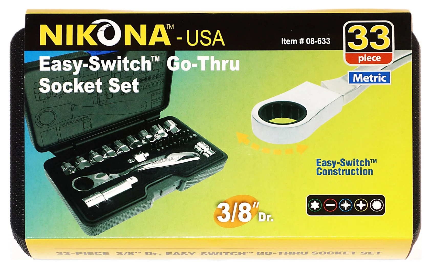 Изображение товара Набор ключ со сменными насадками Nikona Easy-Switch 08-633, 33 предмета