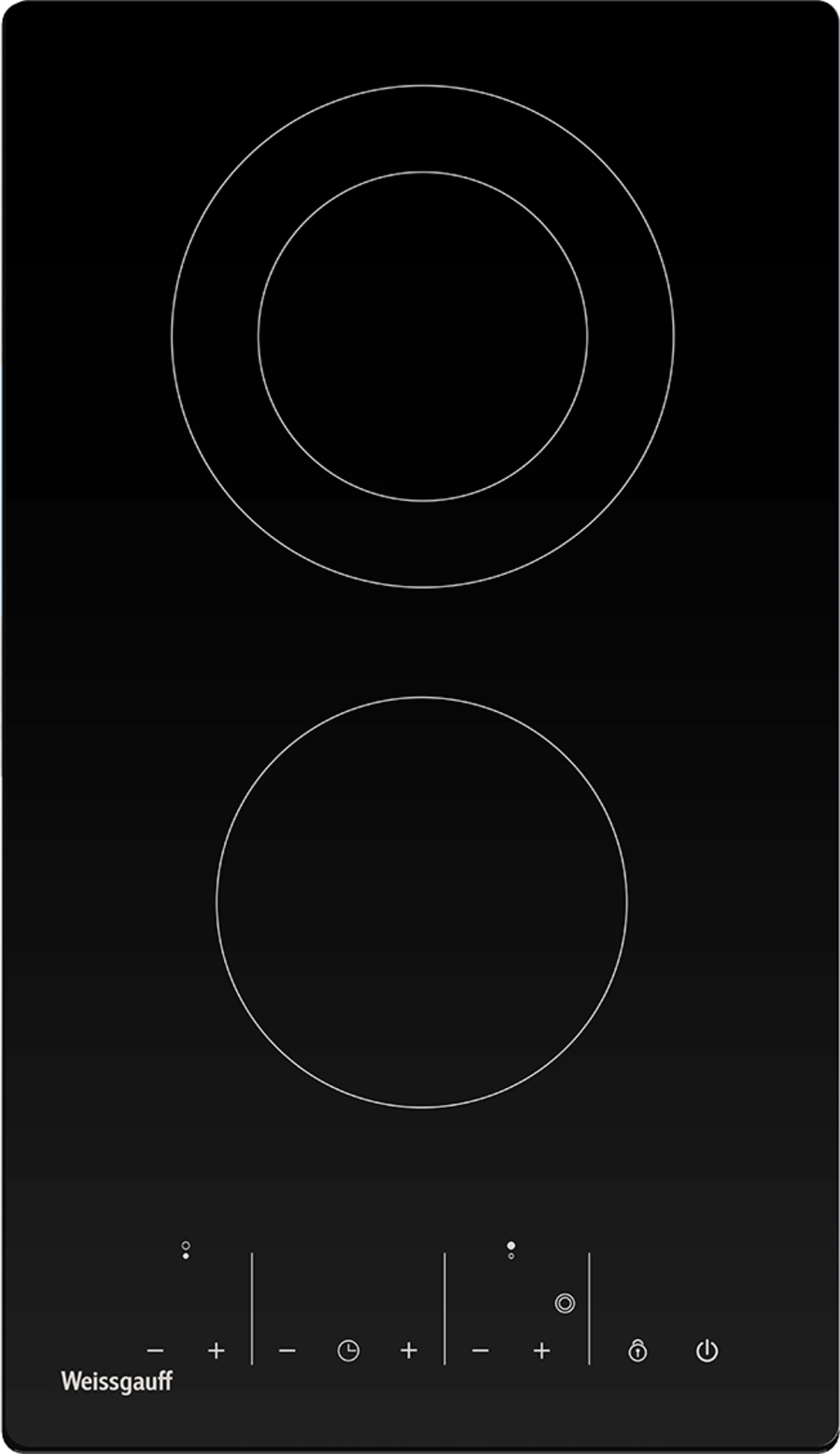 Изображение товара Электрическая варочная панель Weissgauff HV 312 BKS 2 конфорки 30 см сенсорное управление