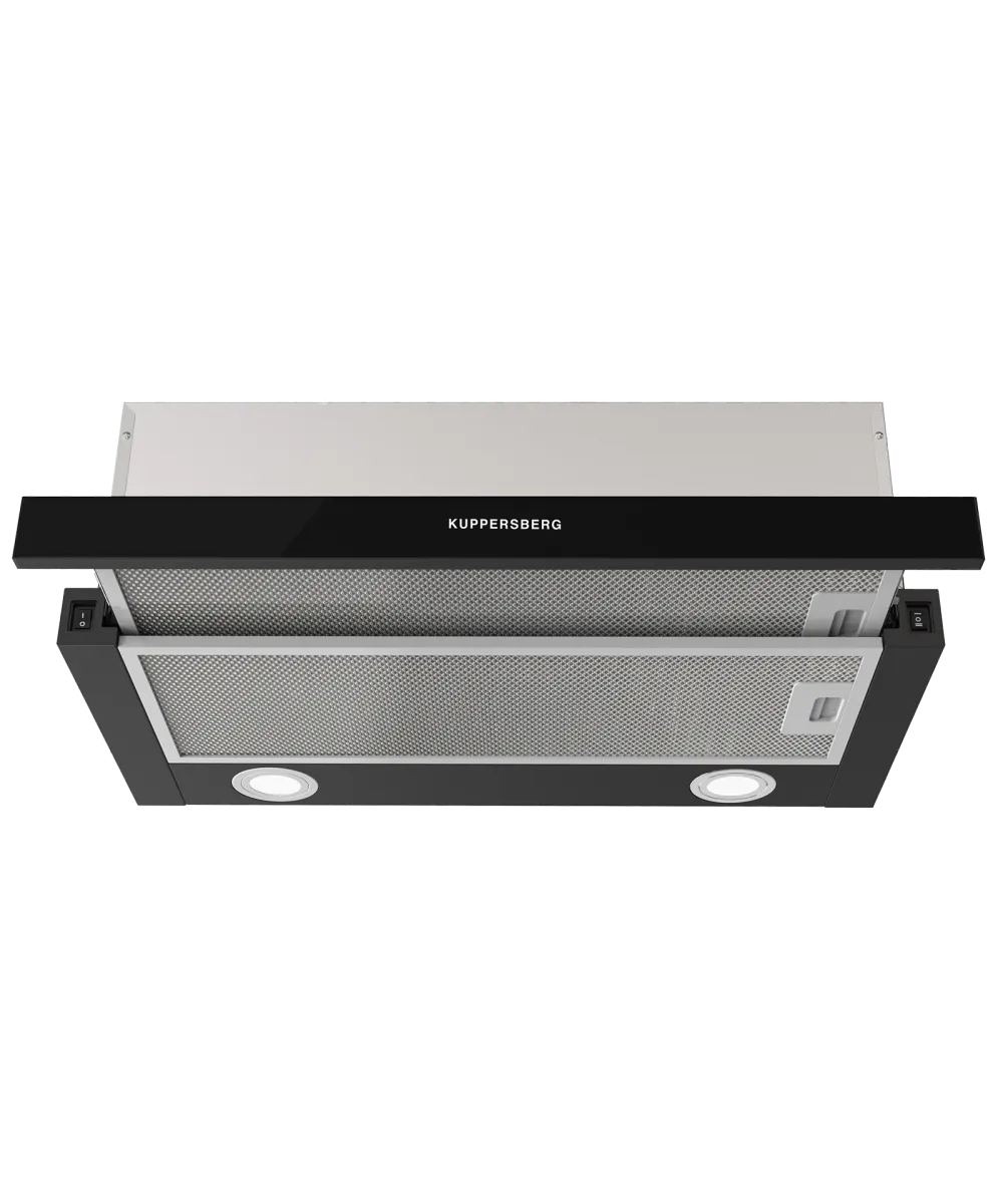 Изображение товара Встраиваемая вытяжка Kuppersberg SLIMHIT 60 BG черная 750 м3ч 2 скорости LED