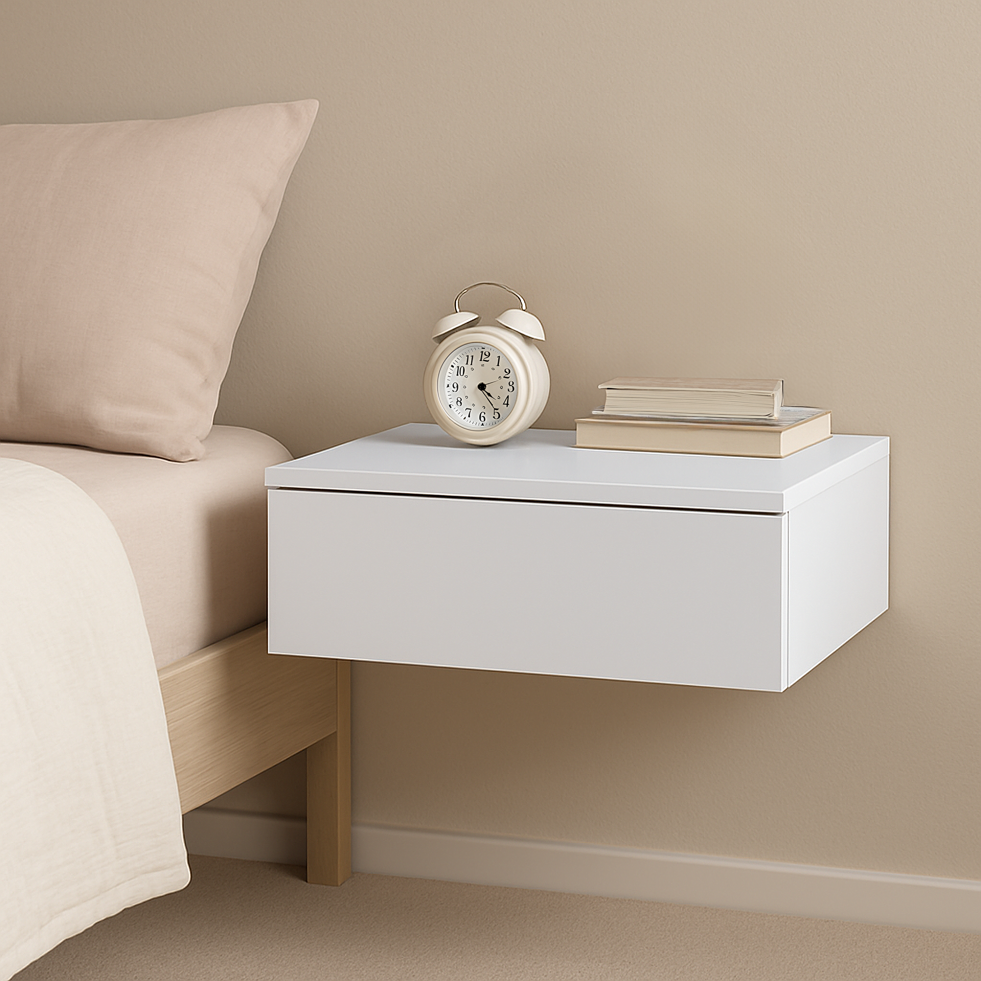 Изображение товара Консоль 50х15.5х33 см из ЛДСП цвет белый стильный функциональный элемент интерьера