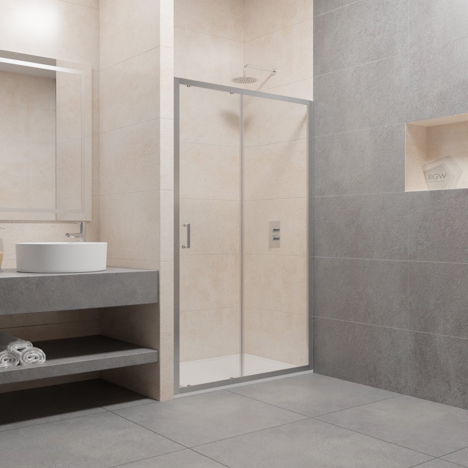 Изображение товара Душевая дверь RGW Passage PA-14 180x195 стекло прозрачное раздвижная