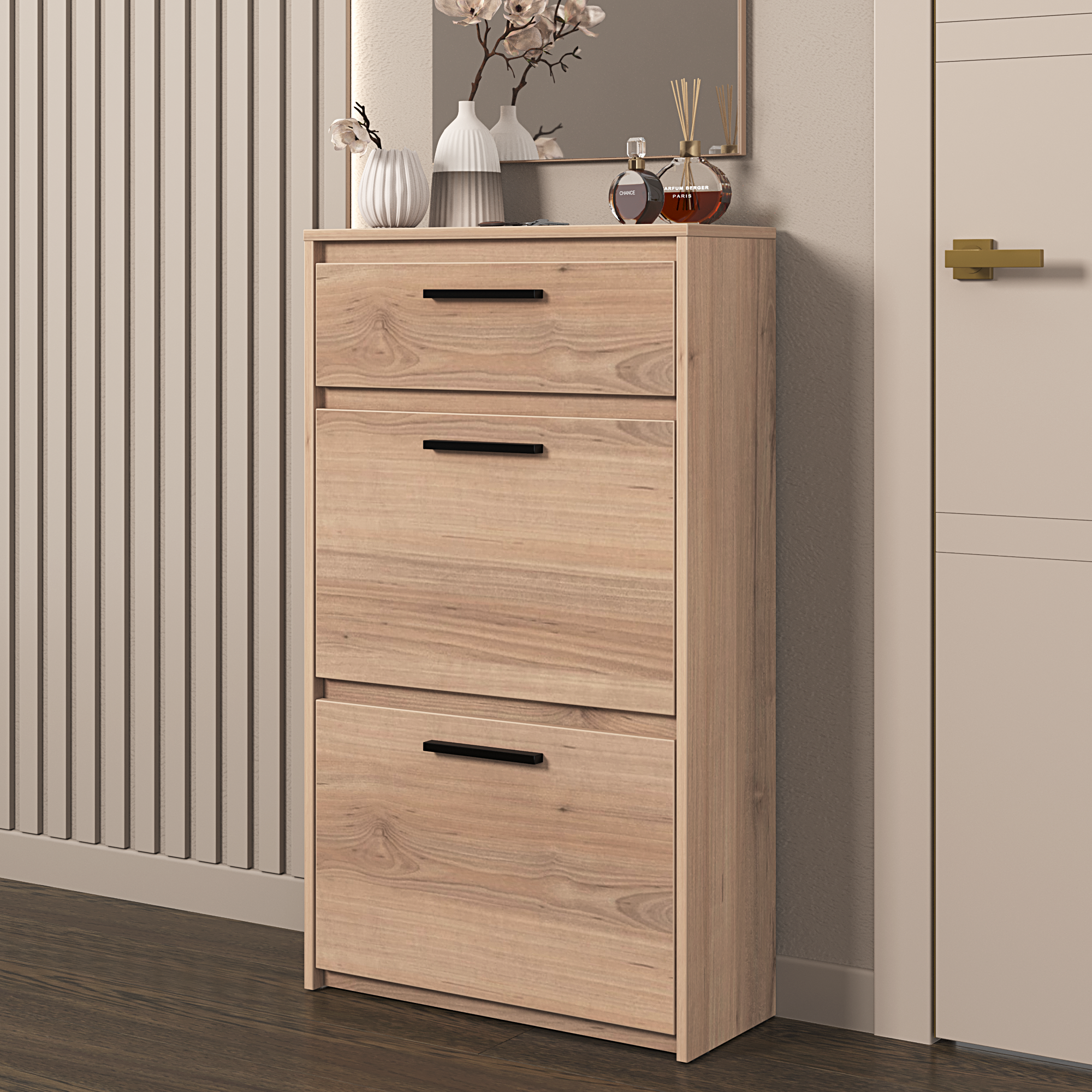 Изображение товара Шкаф для обуви Лион 60х103.9х24 см, 2 ящика, цвет дуб комано