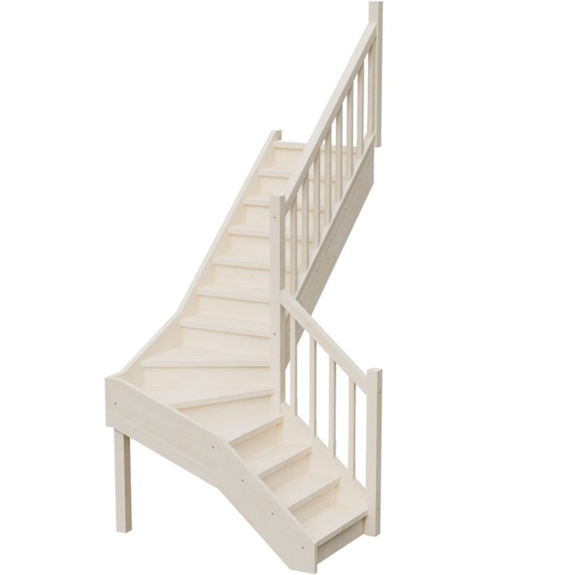 Изображение товара Межэтажная лестница Stairshop ЛЕС ГПШ23 с поворотом направо Изображение товара Межэтажная лестница Stairshop ЛЕС ГПШ23 с поворотом направо