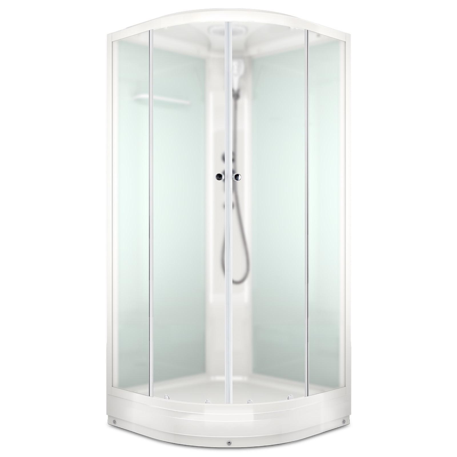 Изображение товара Душевая кабина Domani-Spa Delight 88 4870289 80x80 см поддон 15 см, белые стенки, матовая