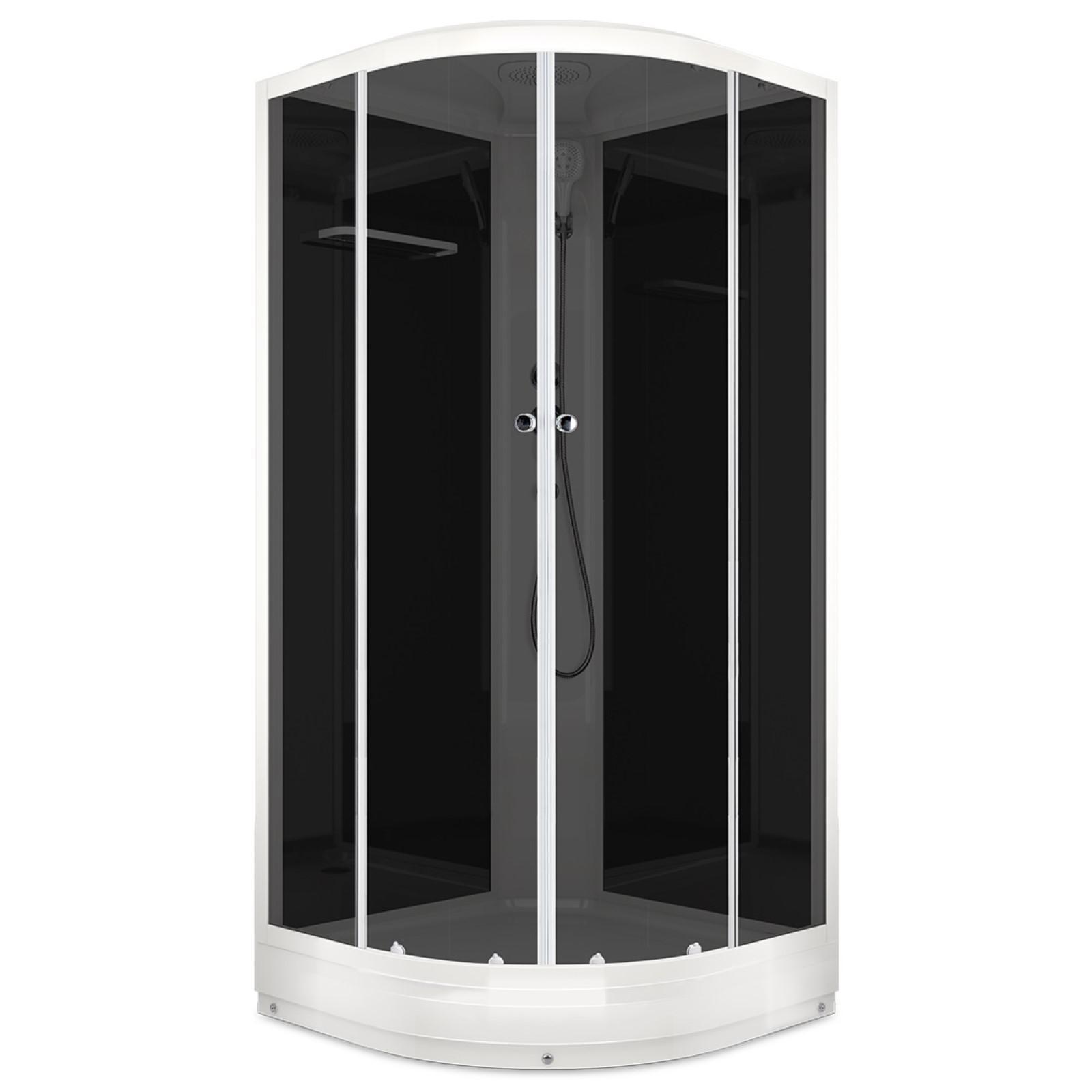 Изображение товара Душевая кабина Domani-Spa Delight 88 6581899 80x80 см поддон 15 см, черные стенки, тонированная