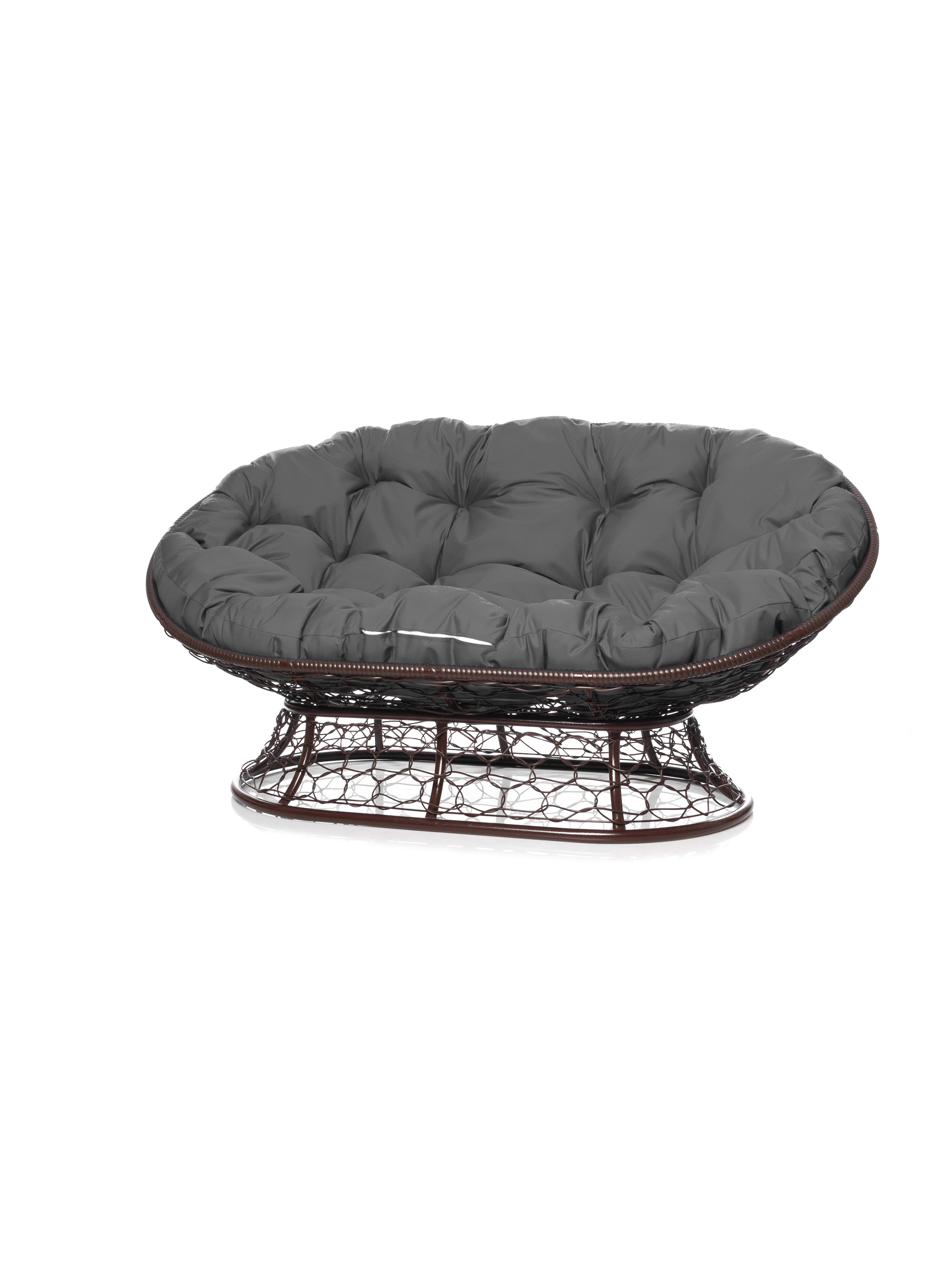 Изображение товара Садовый диван М-group Мамасан с ротангом, сталь, коричневый, 164x104x75 см