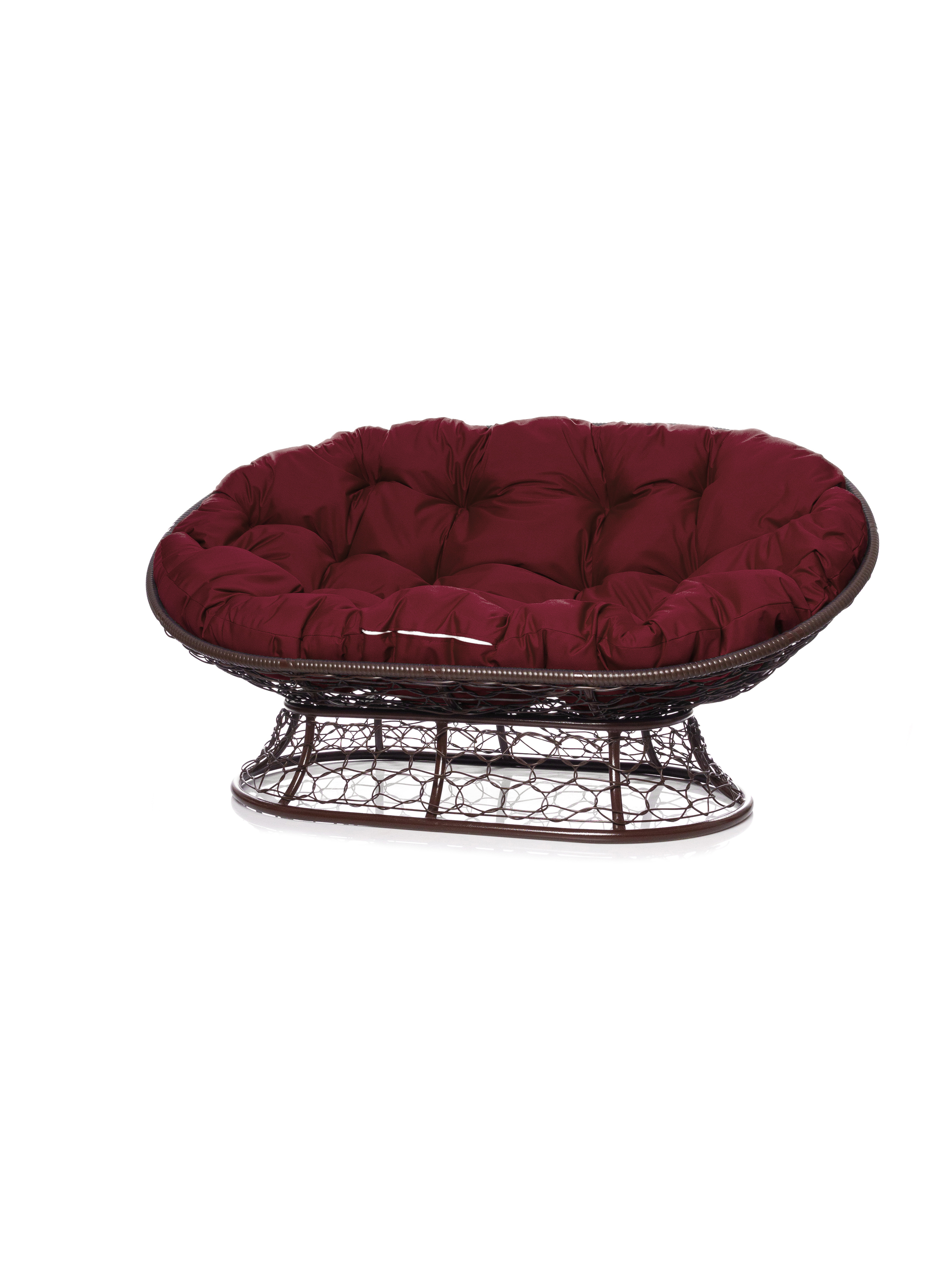 Изображение товара Садовый диван Мамасан с ротангом коричневый и подушкой Internet