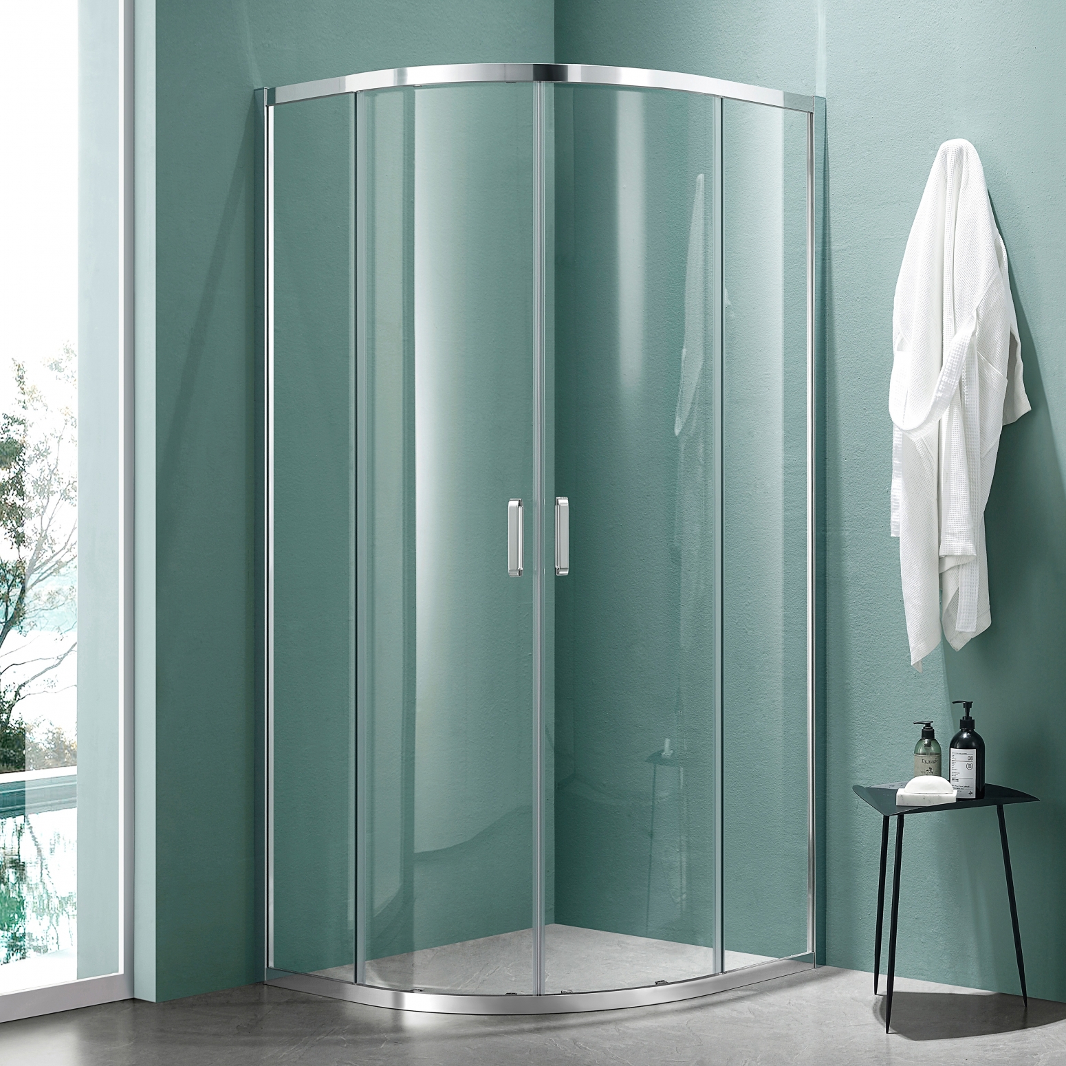 Изображение товара Душевой уголок Акватек AQNAA2142-80 80x80 см профиль хром стекло прозрачное