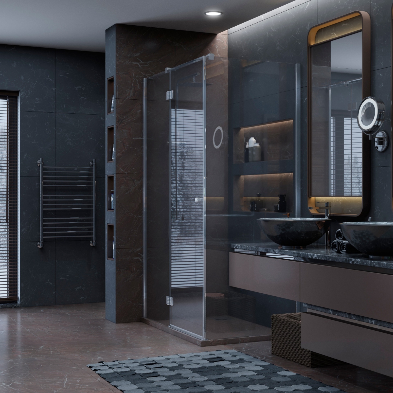 Изображение товара Душевой уголок Ambassador Diamond 120х80 см прямоугольный серебристый прозрачный стекло